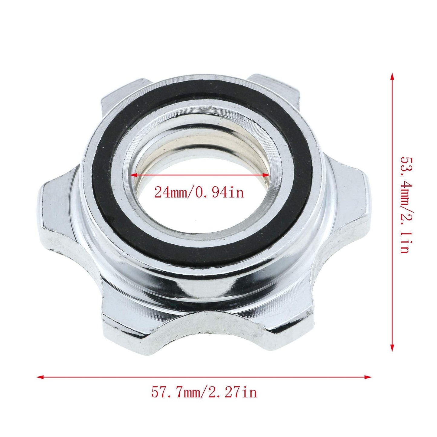 E-outstanding Barbells Hex Nut 2PCS 1nch/25mm Spin Lock Collar Screws Dumbbell Spinlock Collars