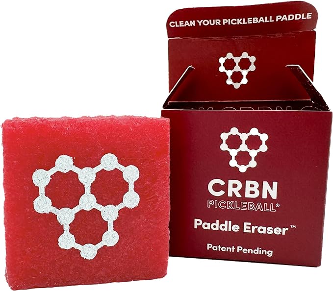 CRBN Pickleball Paddle Eraser, Best Carbon Fiber Pickle Ball Racket Cleaner, Fast & Easy Rubber Bar to Remove Ball Residue, Dirt, & Minor Scrapes/Scratches