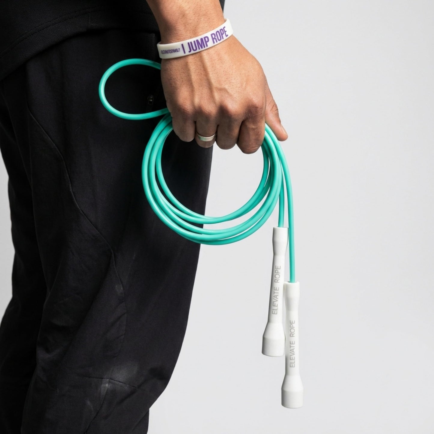 Elevate Rope Professional Speed Rope - 3m Adjustable Skipping rope, 5mm PVC with Nylon Core for Cardio, Double Unders & Crossfit - Durable Jump Rope Used for Indoor/Outdoor Training. (Turquoise)