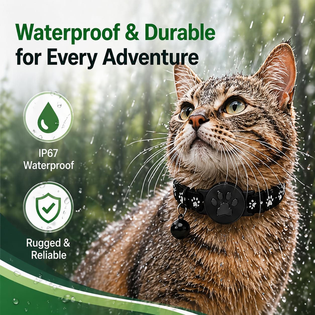 JNLIK Pet Tracker,GPS Collar for Cats (Android Only) Smart tag,Waterproof Compatible with Google Find My,No Monthly
