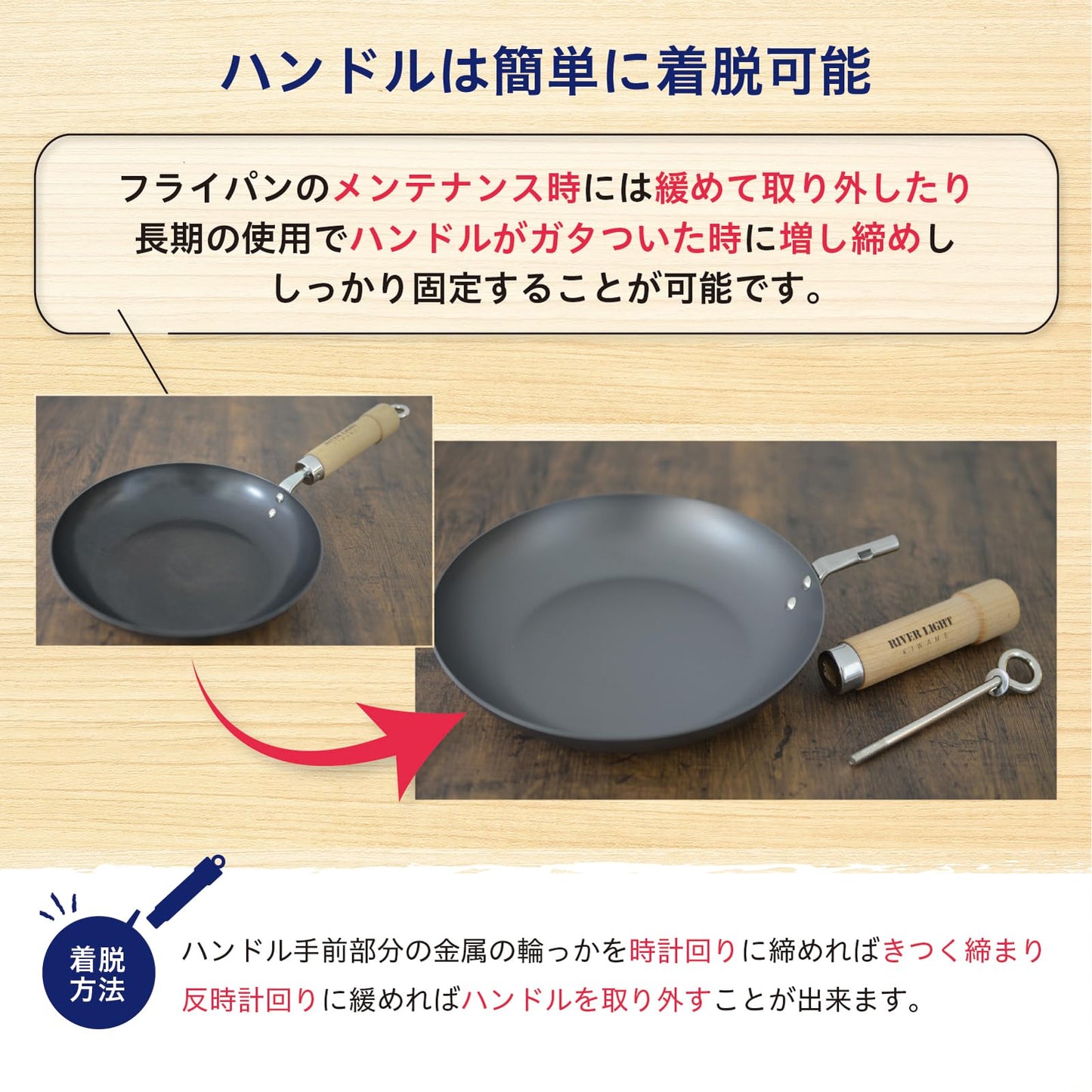 River Light Egg Pan, Iron Frying Pan, Extreme Japan, Large, Induction Compatible, Made in Japan