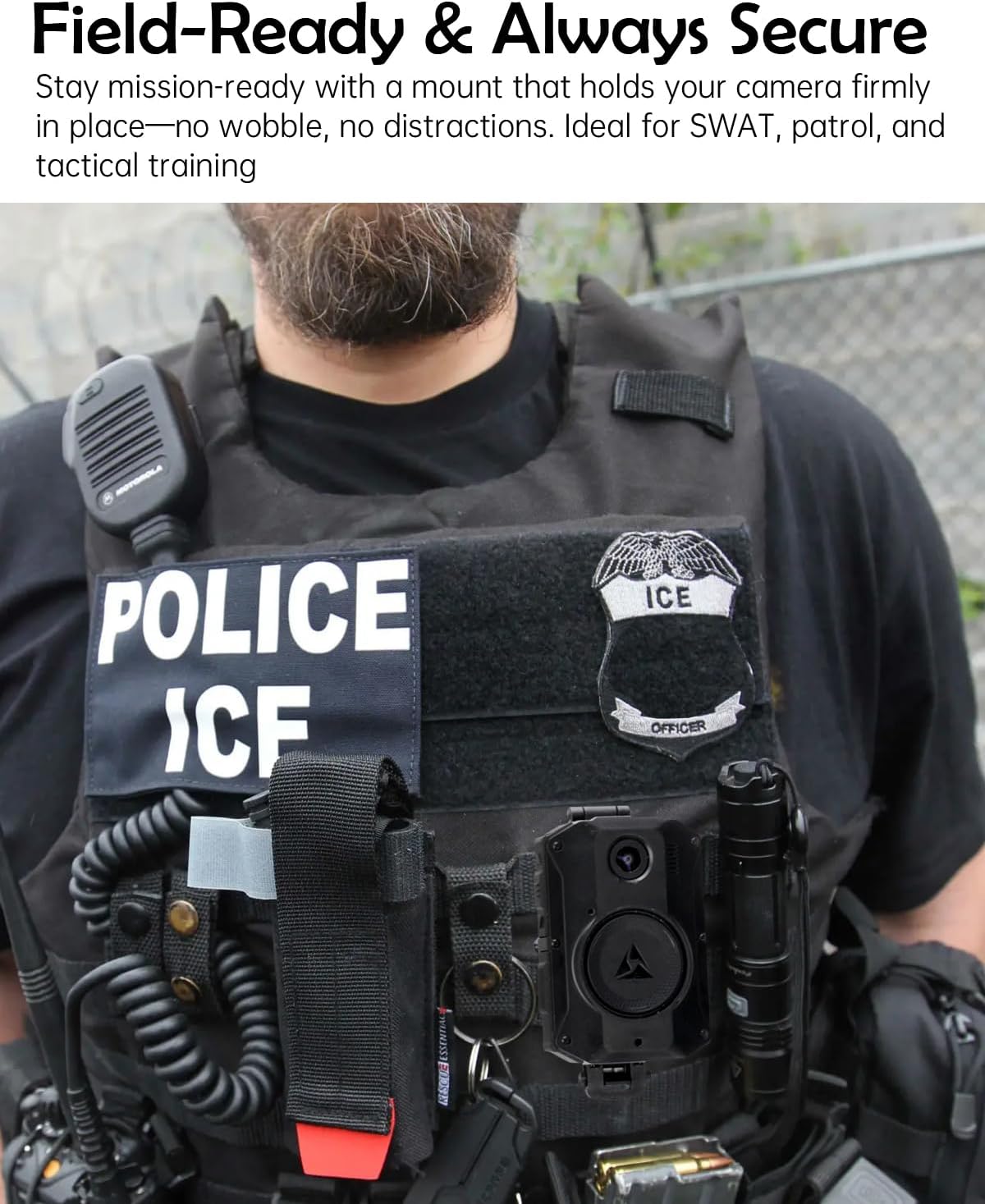 WEIGUZC 2/3/4 Molle Camera Mount Compatible with Axon Taser Body Camera - Lightweight Aluminum Molle Holder