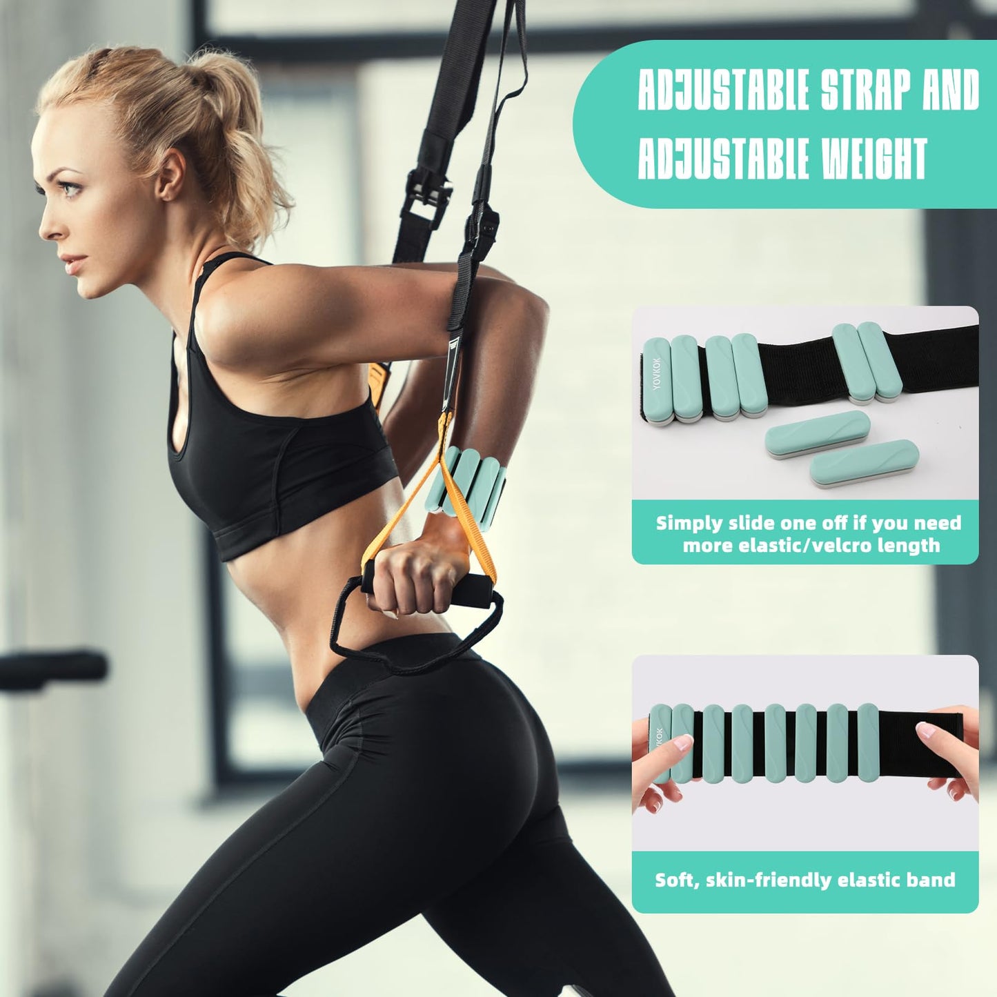 Ankle Weights for Women Men, Silicone Wrist Weights Set of 2 - Wearable Leg Weights/ Arm Weights Ideal for for Home Gym Workout, Running, Yoga, Pilates, Barre, Exercise, Strength Training (Blue+Dark Gray, 4 lbs Pair (2 lb Each))