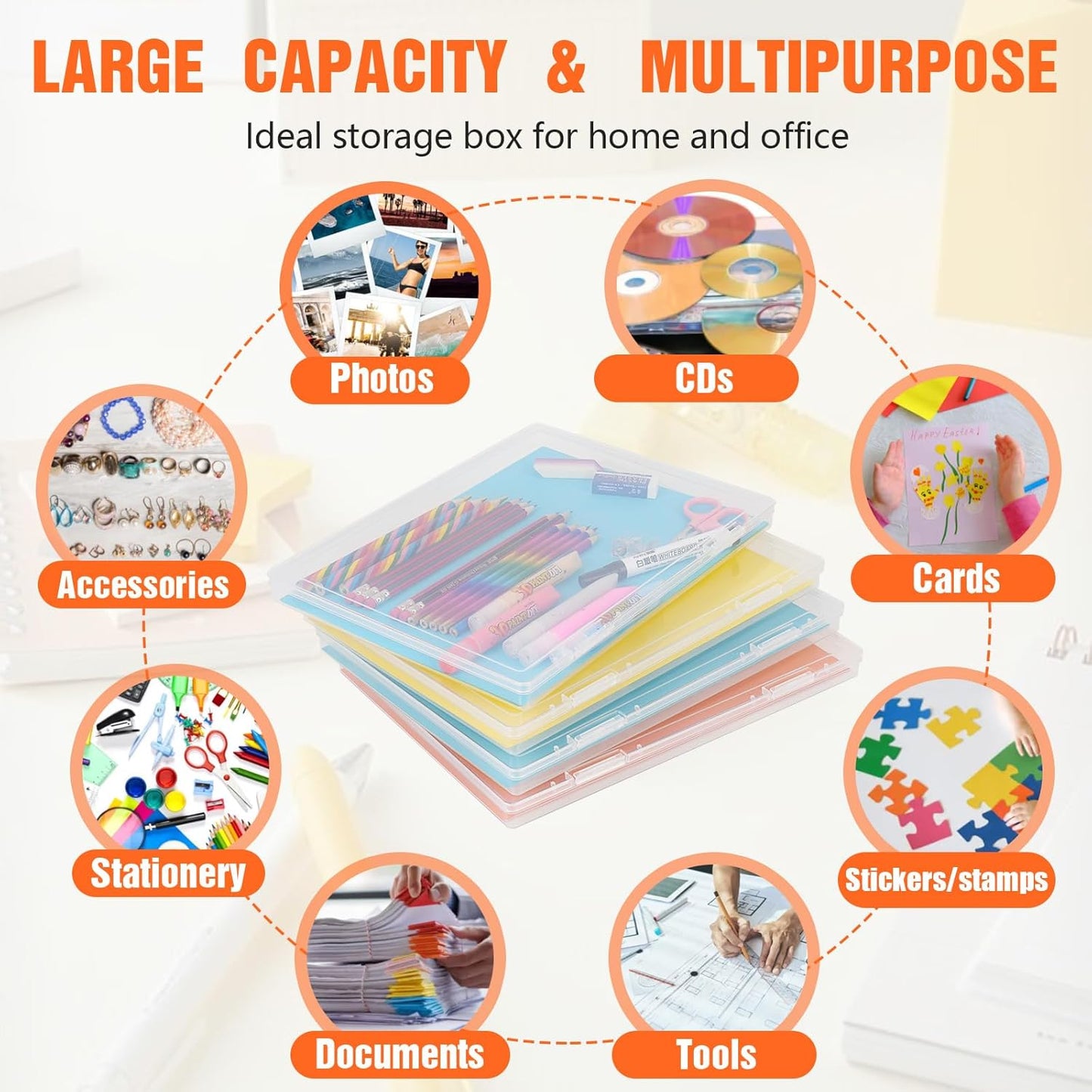FUIJOL 11.5x8.5 Inch, 10 A4 (8.5 11.5inch-10pcs) Photo Storage Box Pcs Portable Board Game Storage Container, Paper