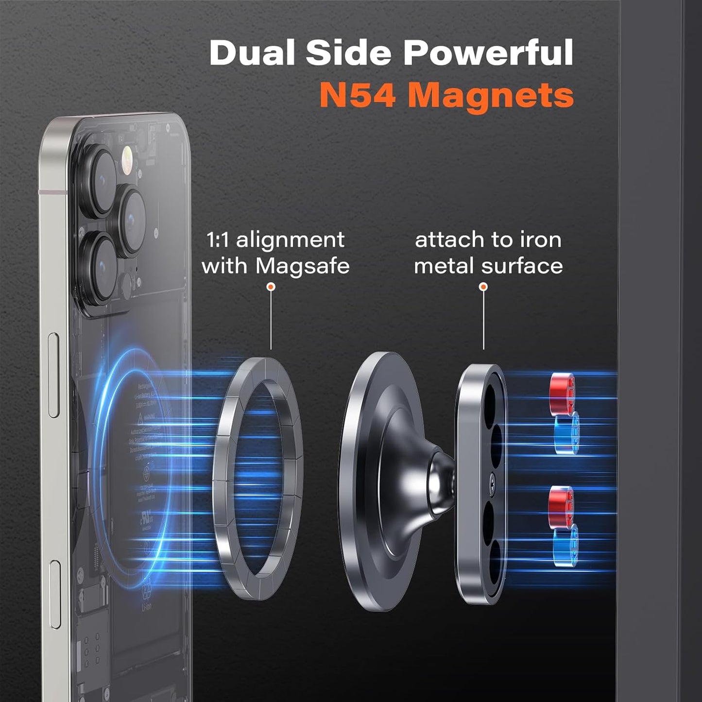 A2C N54 17 16 15 14 13 12 All-Metal Gym Magnetic Phone Holder for MagSafe,High-End Workout Essentials for Men