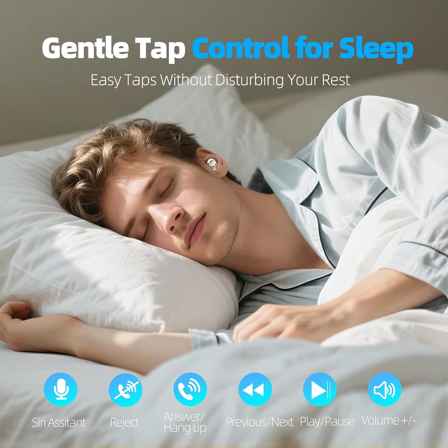 ZOVIMAX 5.4 48H Sleep Earbuds Bluetooth in Ear Buds for Sleeping, Mini Sleep Headphones for Side Sleepers with Dual