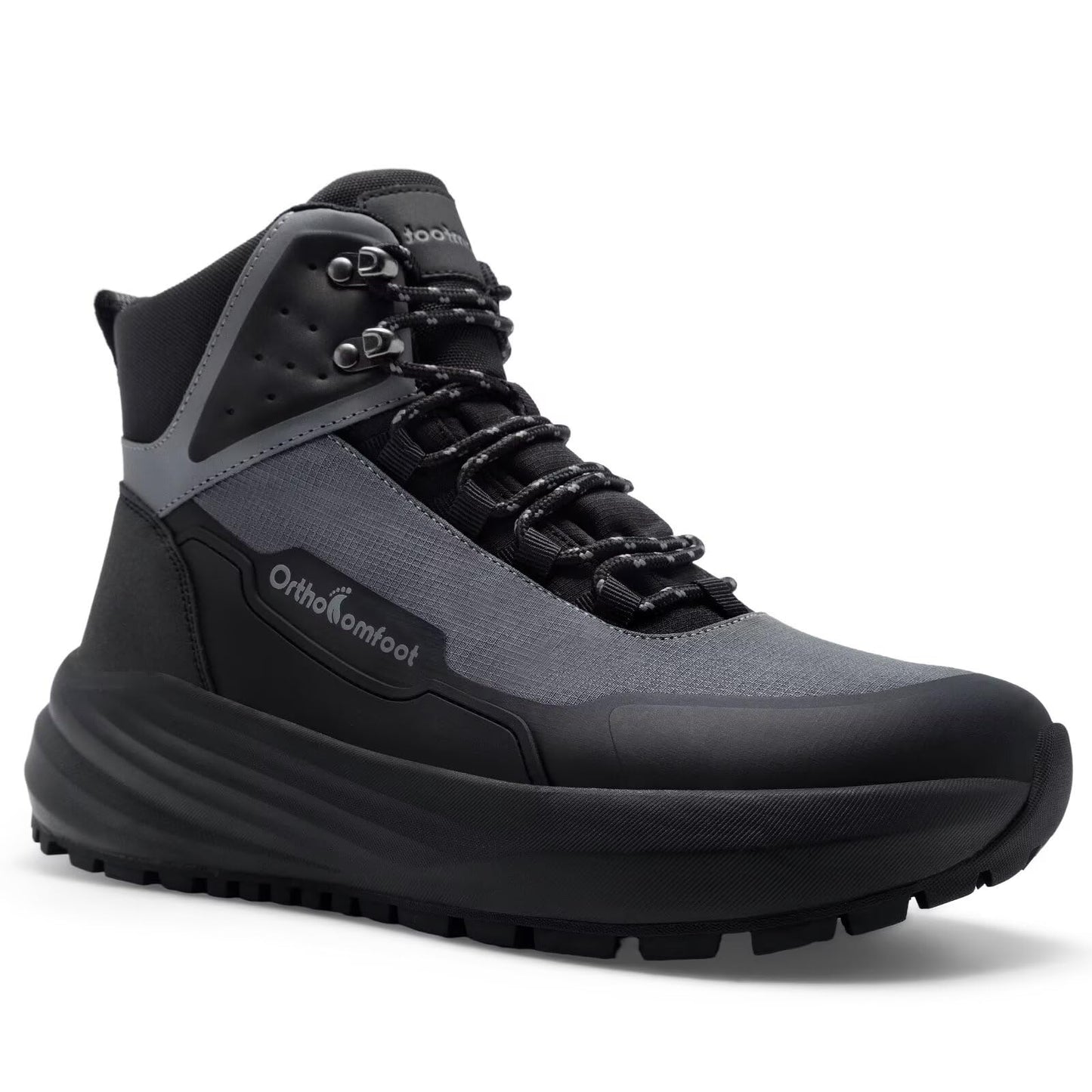 Men's Orthopedic Wide Hiking Boots: Comfortable Plantar Fasciitis Orthotic Arch Support Bunions Recovery Trail Sneakers, Leisure Gowalk Diabetic Stylish Standing Walking Shoes Black Size 11