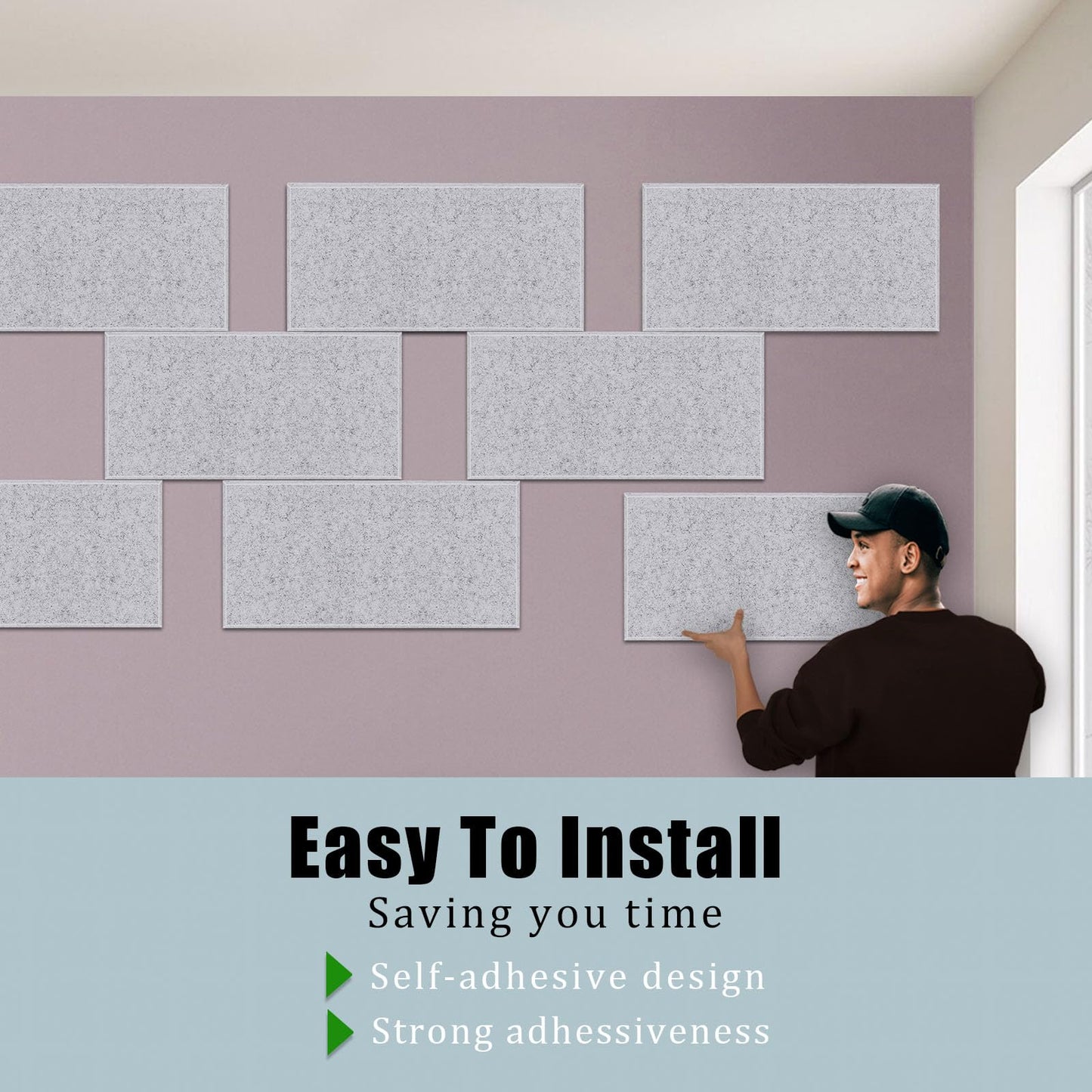 ENSEPST 12 Pack Thickened Acoustic Panels, 15.75" X 31.5" X 0.47" Soundproof Wall, High Density Beveled Edge Sound Absorbing, Dampening for Bedroom Studio (Sesame Gray)