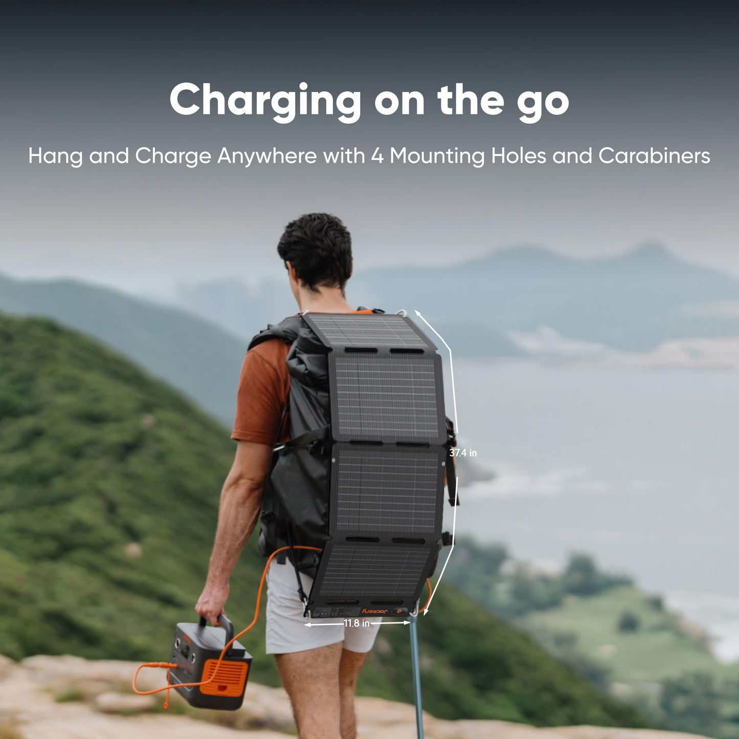 Jackery SolarSaga 40W Air Solar Panel, 23% Conversion Efficiency, Book-Sized PERC Bifacial Panels, IP65 Waterproof, Foldable Solar Charger for Rooftops, RVing, Off-Grid Solar Panel Kits, PV Charging