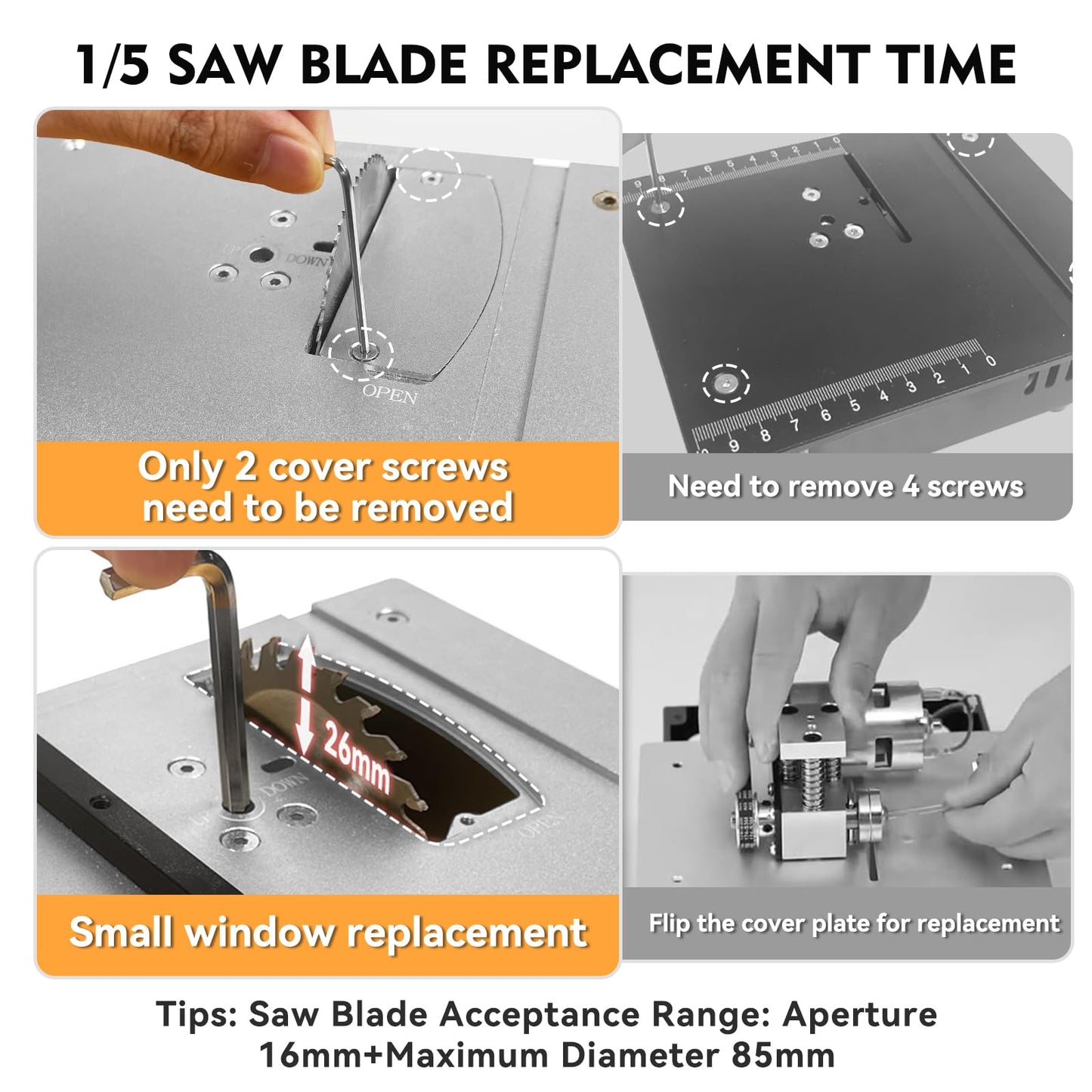 Mini Table Saw for Crafts[Dual 795 Motors & Switches] Max 200W/12,000RPM/26mm Adjustable Height Table Saw with Accessories.Gift for Men and Women's Creating Handmade Gifts,Exploring Hobbies