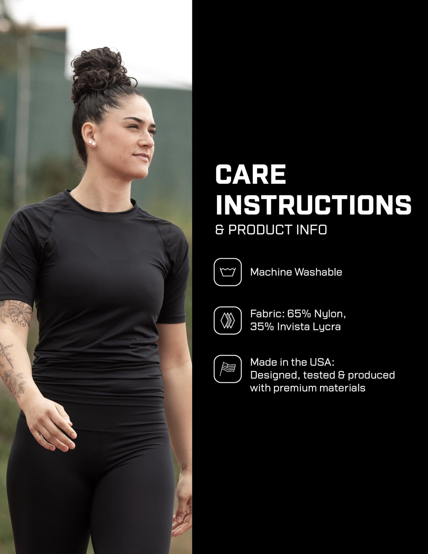 Women's SS Compression Posture Shirt for Back, Shoulder & Neck Pain - for Training & Recovery - Made in USA - (Black - Small)