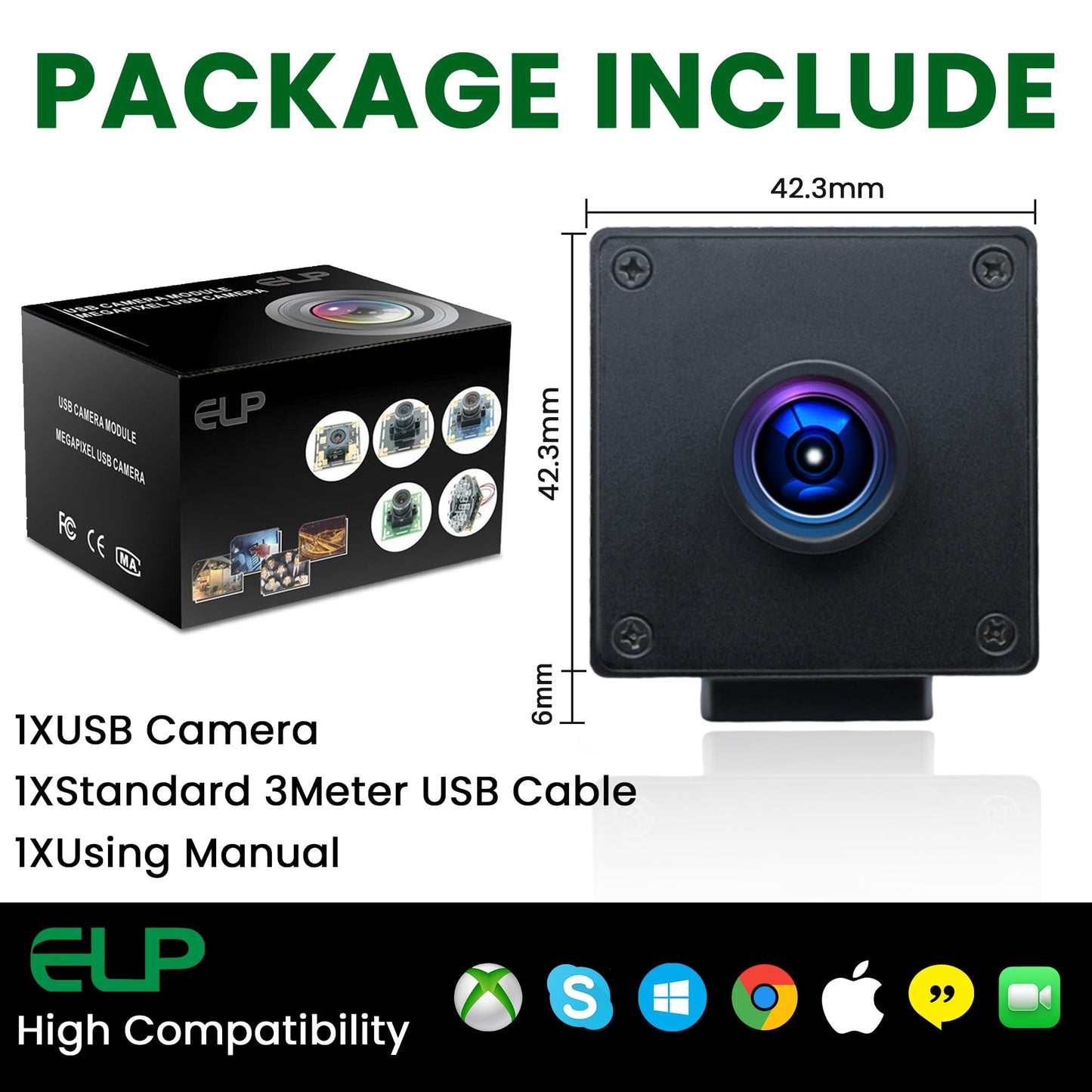 ELP Global Shutter USB Wide Angle Webcam for Computer 1080P 90fps Lightburn Camera for Laser Engraver USB2.0 PC High Frame Security Camera for Raspberry Pi (110 Low Distortion Lens)