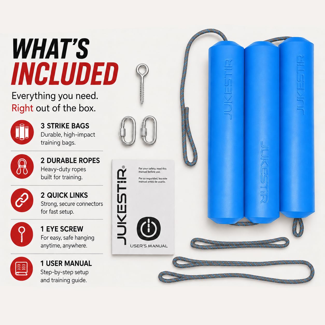 Jukestir® Only Punching Bag with Dynamic Motion. Better Footwork Than Double End Bag, Speed Bag. More Agility Than Heavy Bag. Boxing MMA Equipment. Great Workout for Adult or Teen. Used by Pros.