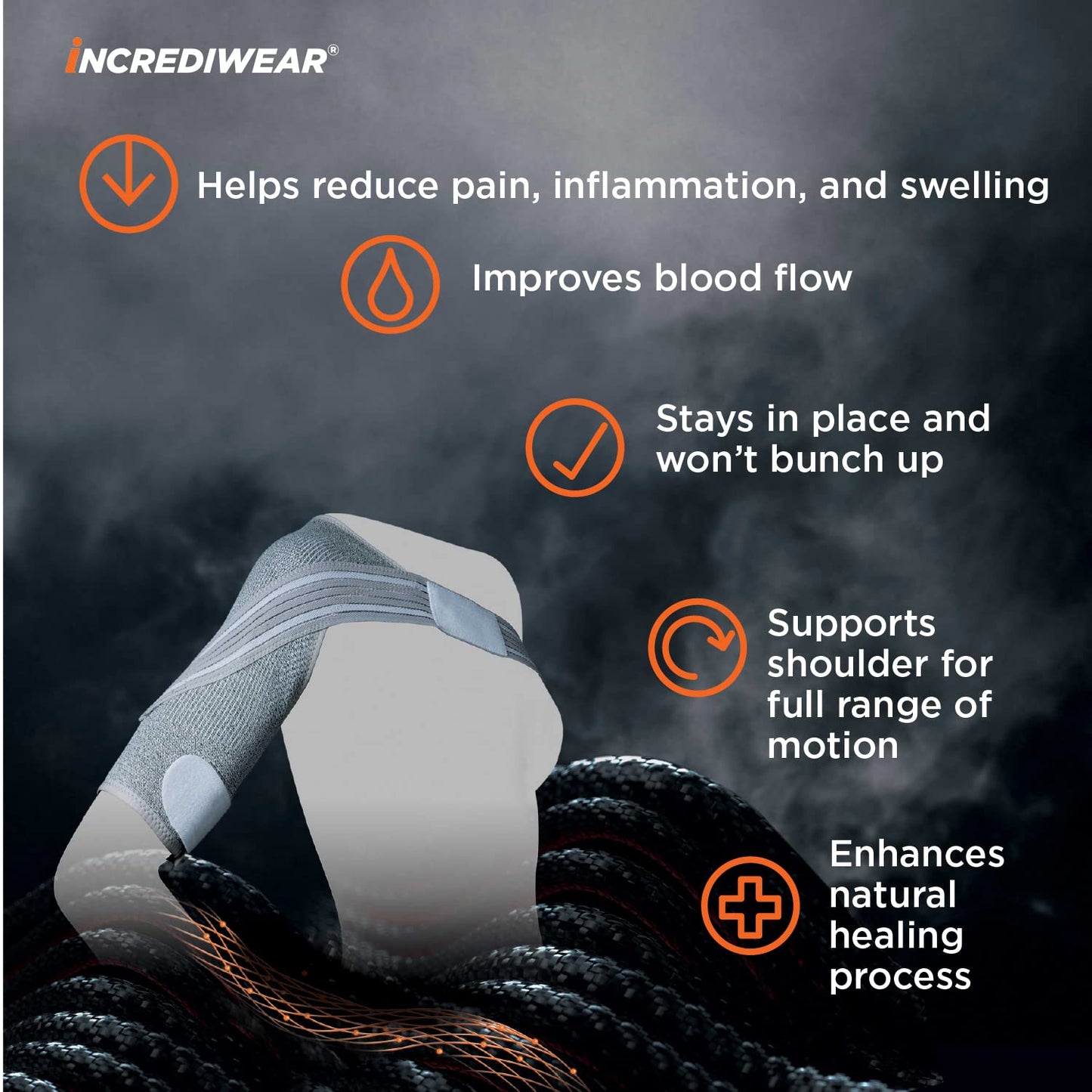 Incrediwear Shoulder Brace for Men and Women – Shoulder Support Brace Supports Shoulder Recovery & Shoulder Pain Relief, Reduces Inflammation and Swelling, Designed for Left & Right Shoulder (Large)