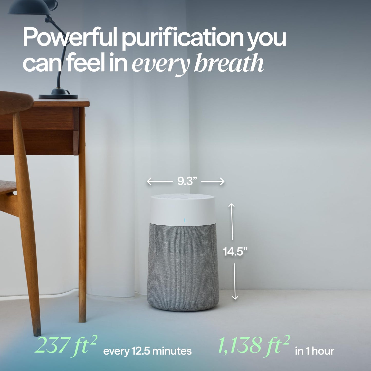 BLUEAIR Blue Pure 511i Max Smart Air Purifier for Bedroom & Small Rooms up to 1,138 Sq Ft, HEPASilent Air Cleaner for Pets, Allergies, Smoke & Dust, Quiet WiFi Air Purifier with Auto Mode