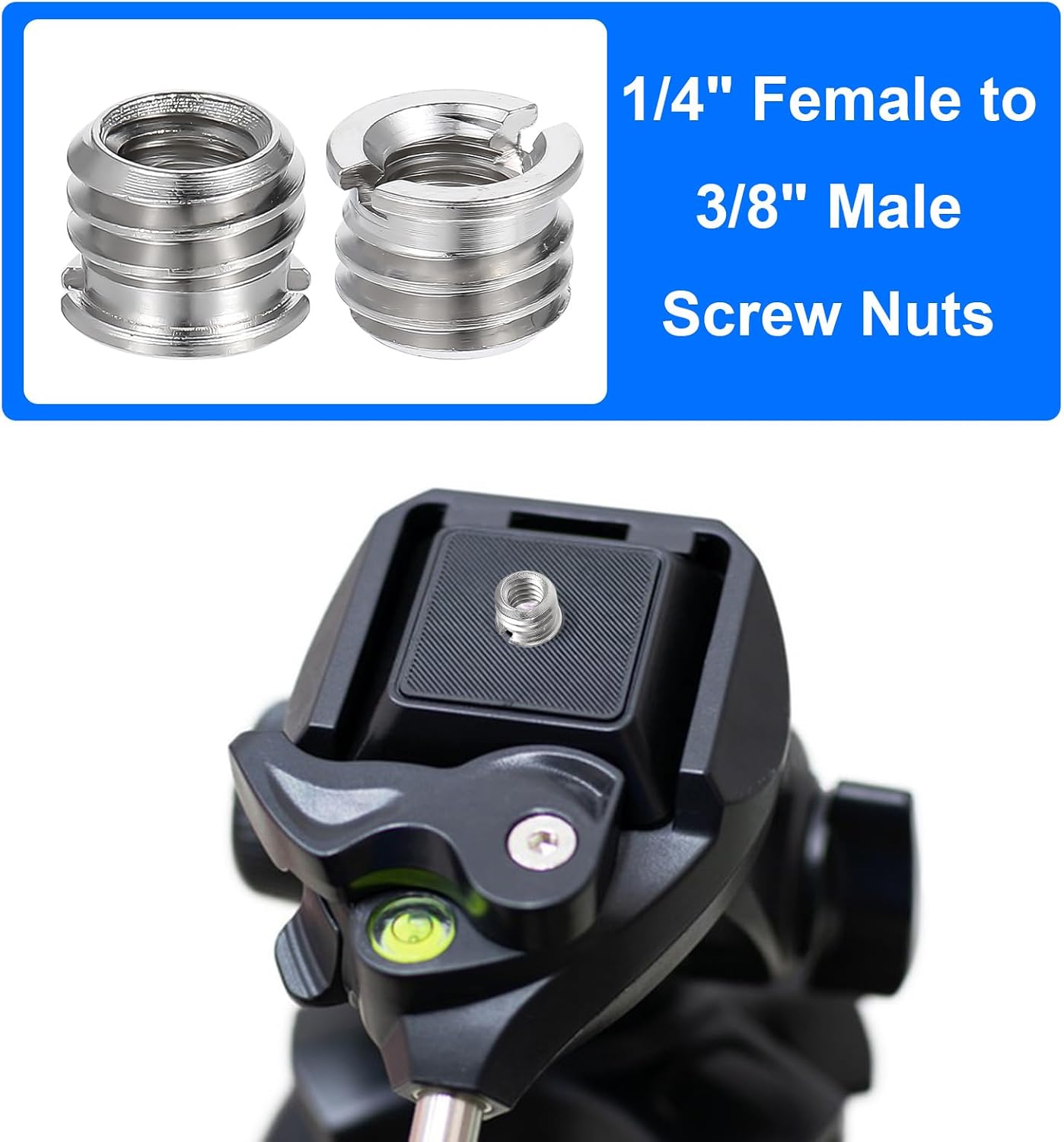 Styquenzer 1/4"-20 3/8"-16 10PCS Standard Female to Male Tripod Adapter Reducer Bushing Converter for DSLR Camera