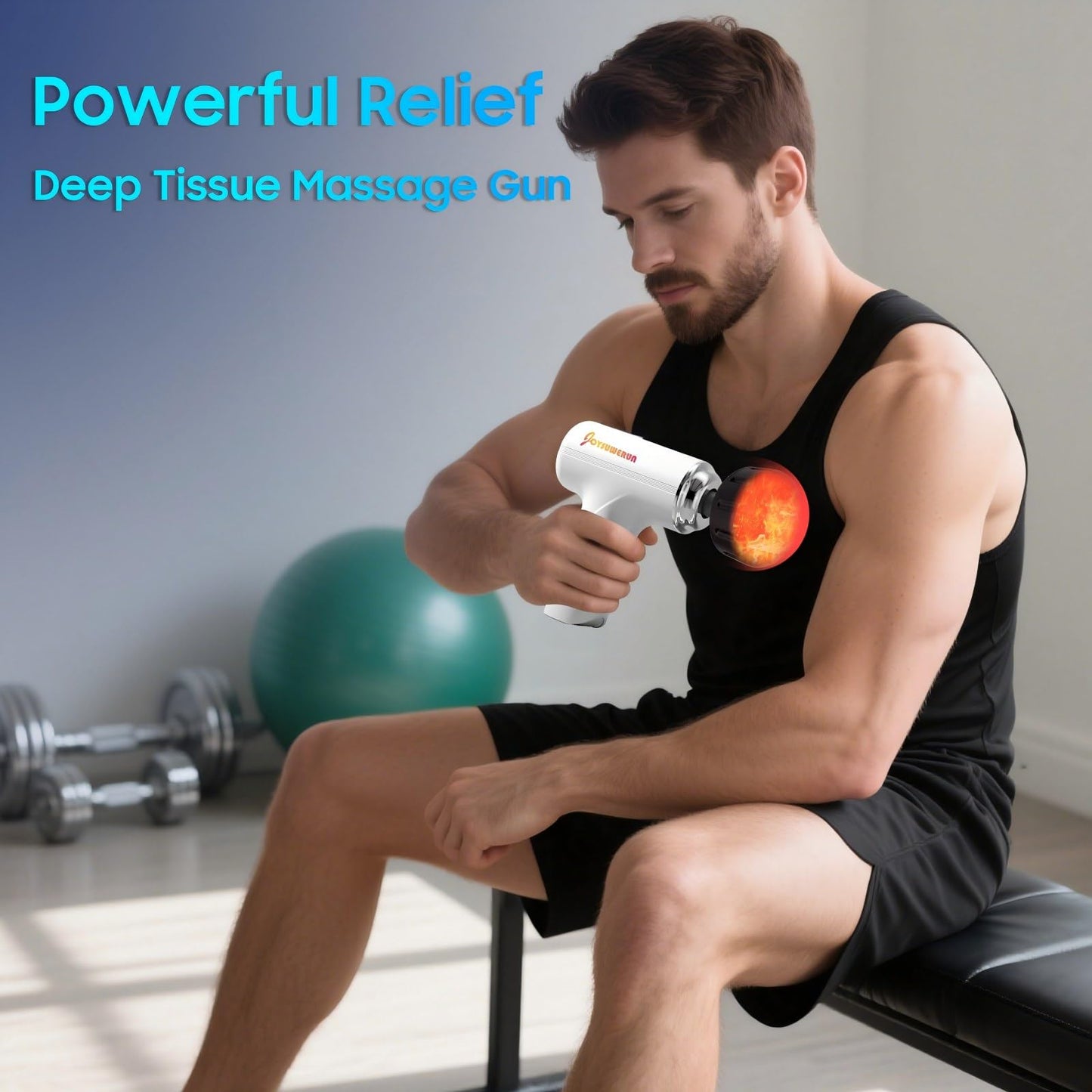 JOYSUWERUN Massage Gun with Heat – Powerful Deep Tissue Massager, Handheld Mini Massage Gun for Full-Body Muscle Relief, Portable Muscle Massager for Home,Travel,