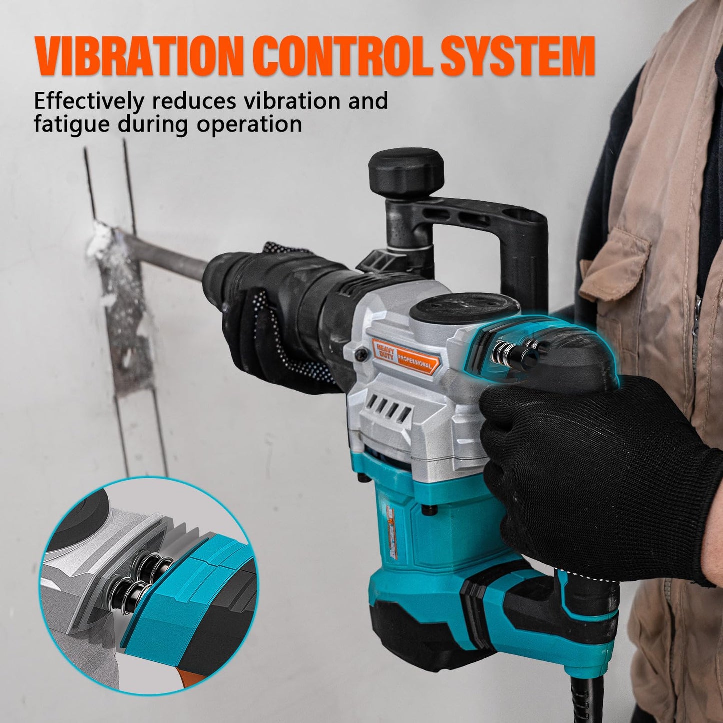 Berserker 16-Pound SDS-Max Demolition Jack Hammer with 6 x 15 In. SDS Max Wide Scaling Chisel
