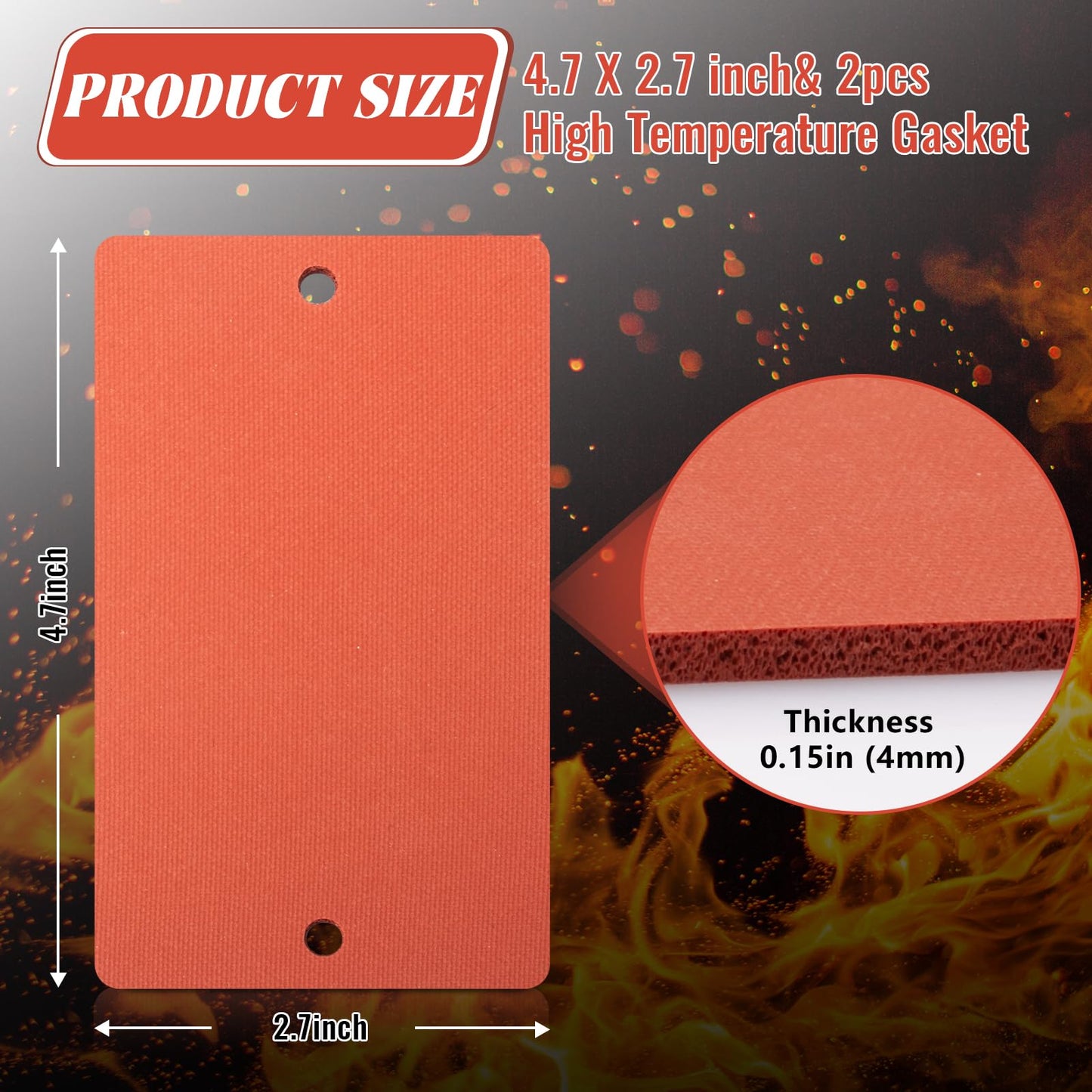 Pellet Stove Ash Cleanout Gasket 88177 Replacement for Ashley AP5790 & Vogelzang VG5770, VG5790 Ash Cleanout Cover Gasket Pellet Stove Gasket Parts, 2 Pack
