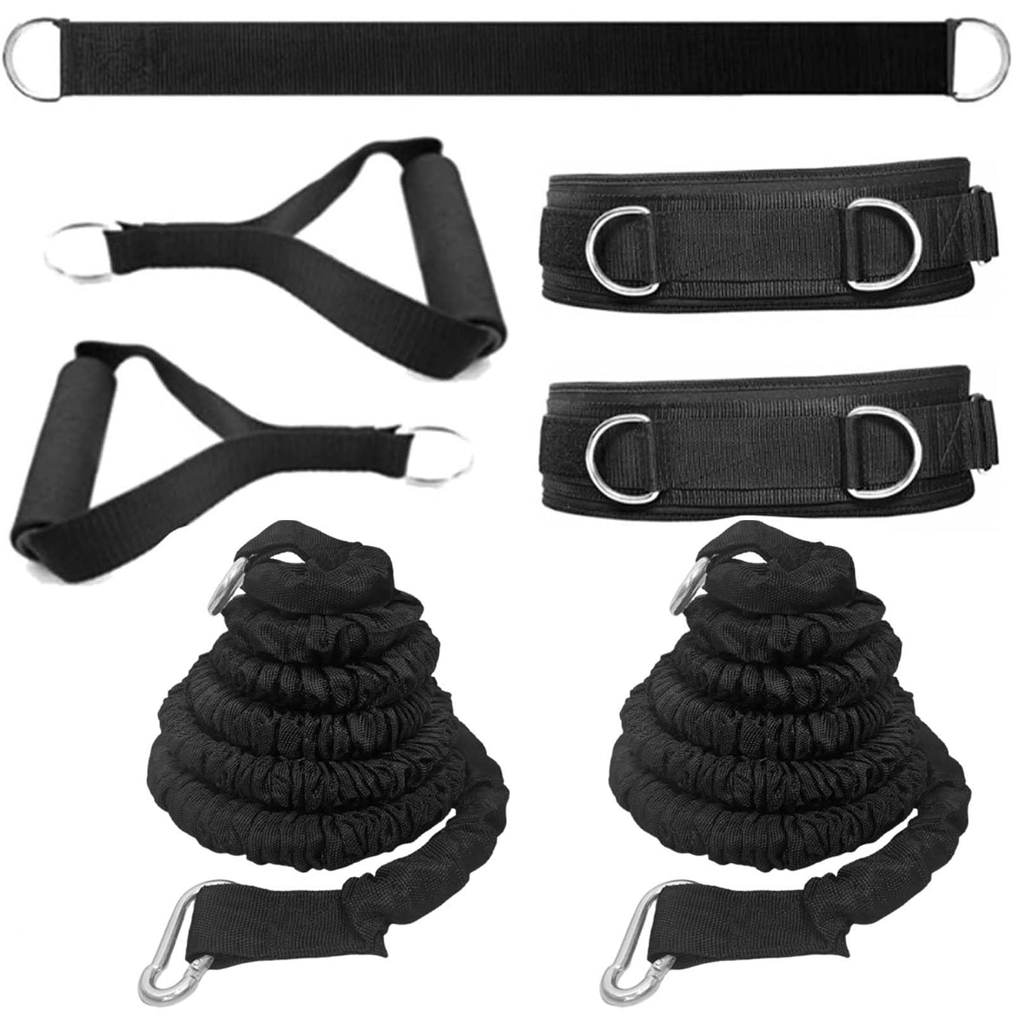 OYINDIZ Resistance Speed Training Set, 8pcs Exercise Explosive Force Bounce Physical Equipment Double Rope Improve Agility Power Strength for Jumping Basketball Tennis Football Volleyball