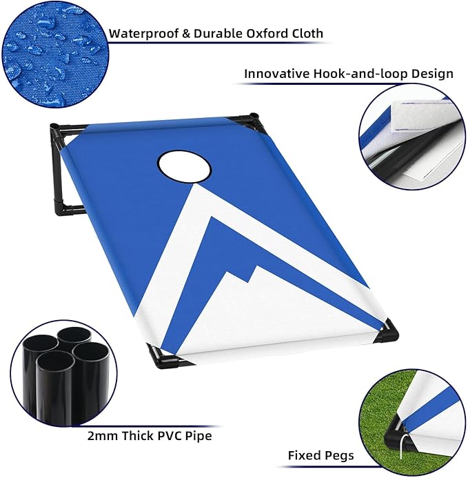 NZQXJXZ 3x2 ft Cornhole Board Set with 8 Bean Bags and Carrying Bag, Outdoor Toss Game Set for Kids and Adults, Portable Corn Hole Sets for Beach Lawn Backyard