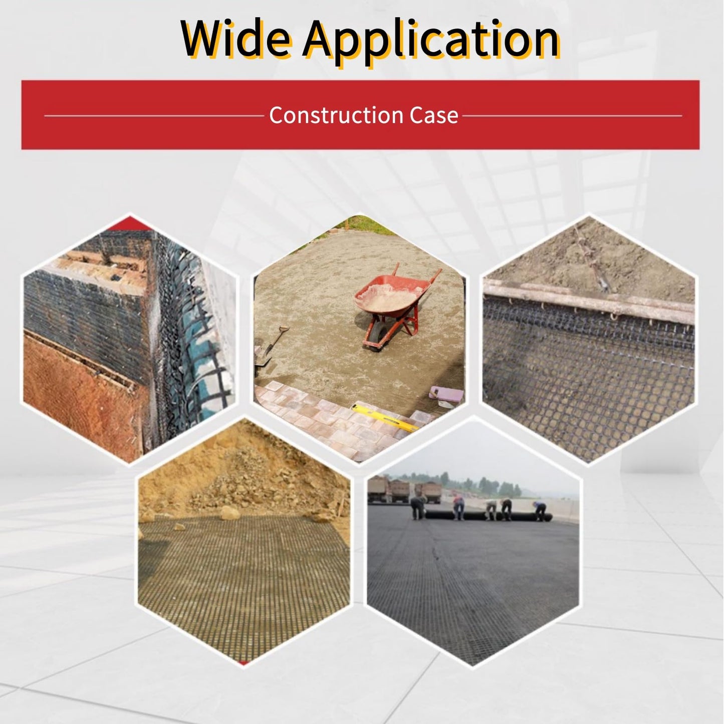 Bidirectional Force Bearing Plastic Geogrid 4' x 164' Paver Base Polypropylene Geogrid EarthLock Increase The Bearing Capacity of The Roadbed Prevent Collapse and Crack Formation