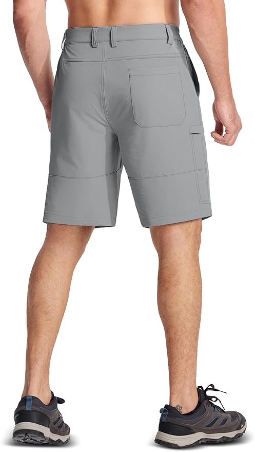MAGCOMSEN Men's Hiking Cargo Shorts Quick Dry Lightweight 9" Golf Shorts Summer Casual Work Outdoor with 5 Zipper Pockets