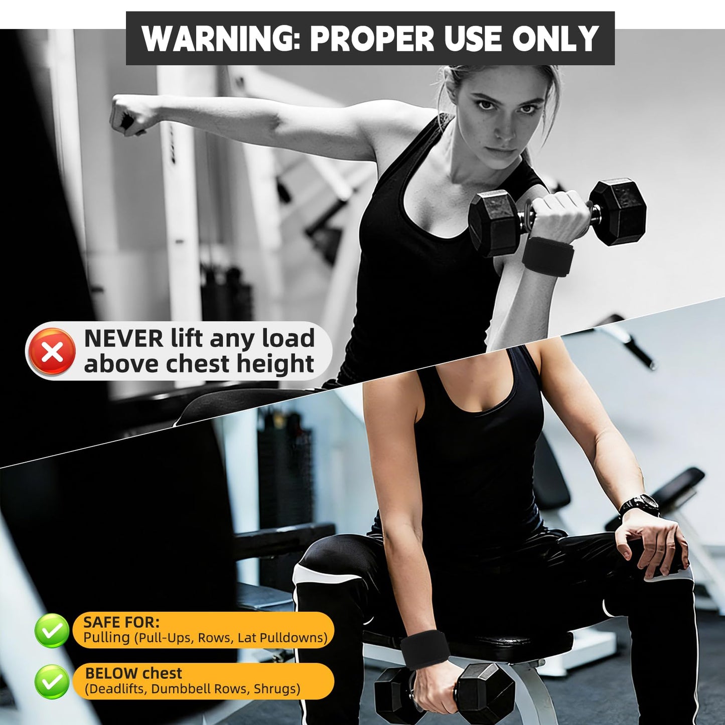 GPANDAG [Upgraded Wider] Weight Lifting Hooks and Lifting Grips for Men and Women(2 Pair), Lifting Straps Gym Grip for Weightlifting, Deadlifts, Pull-Ups, Strength Training, Wrist Wraps Hooks for Seniors