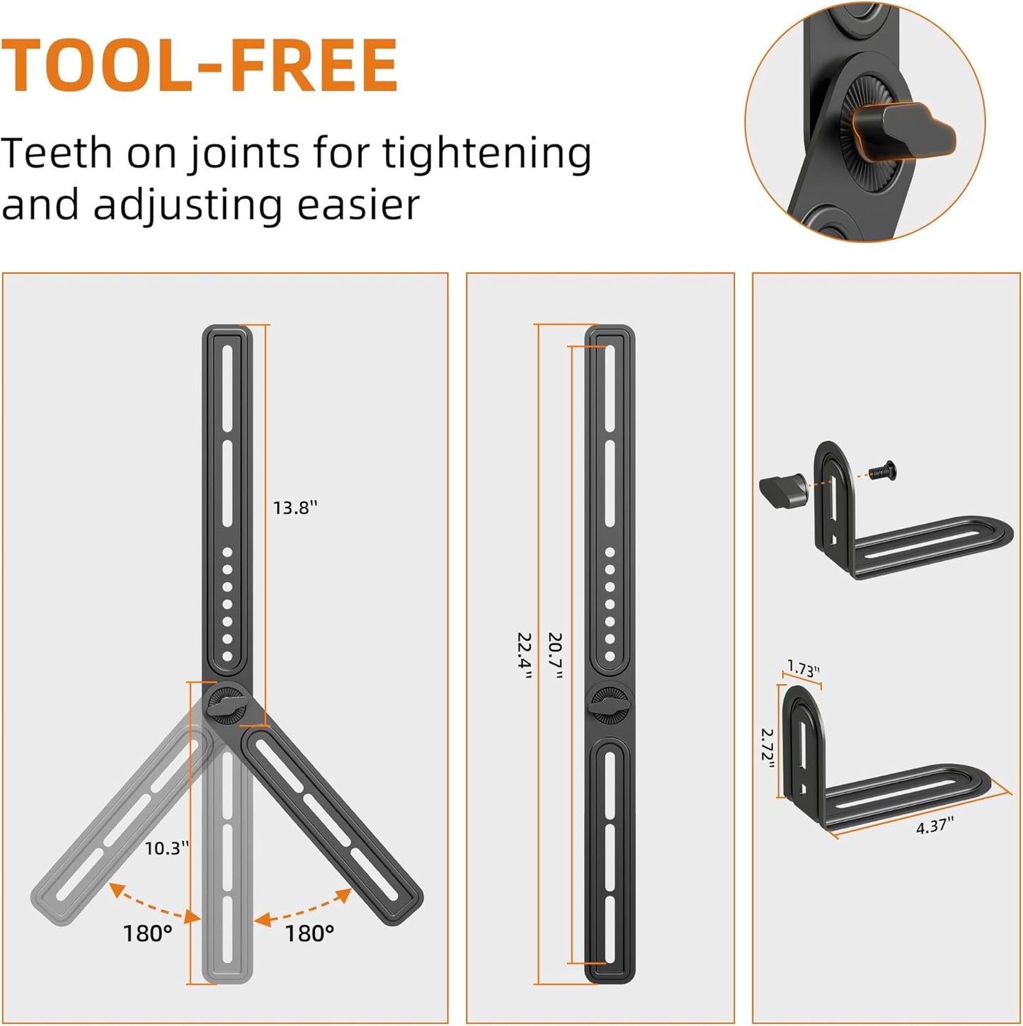 XINLEI 23 65 Inch 22 lbs SBR303 Universal Sound Bar Mounts with Detachable Long Extension Plates Fits Most to TVs