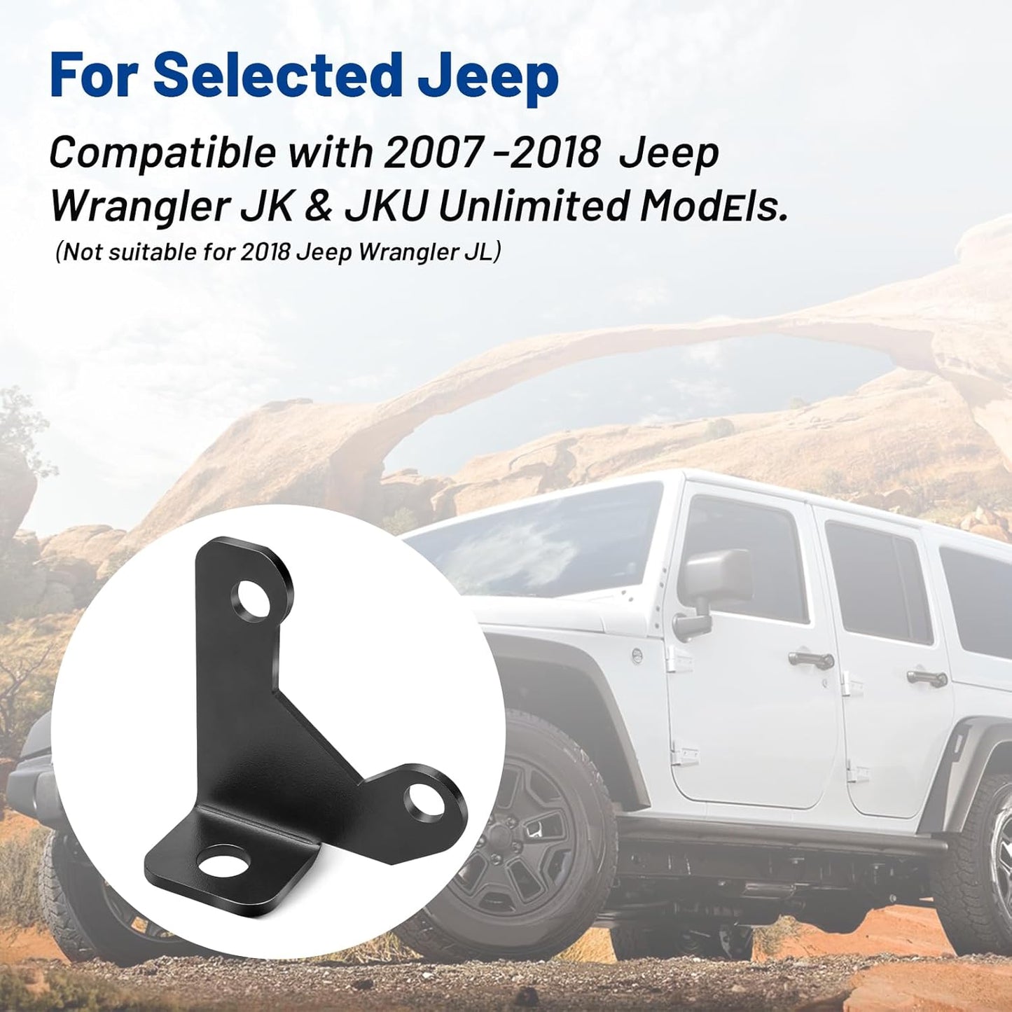 Anina 2007-2018 CB Antenna Spare Tire Mount for Jeep Car Antenna Spare Tire Bracket Compatible with Jeep JK Wrangler
