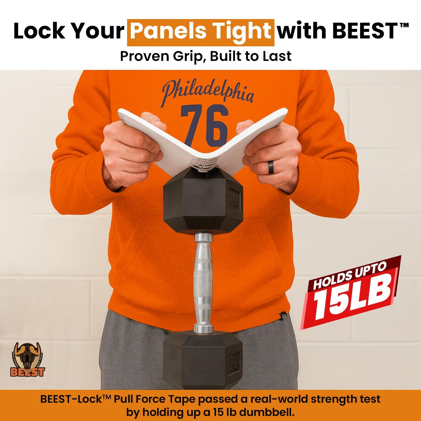 BEEST FULLSTOP Garage Door Insulation Kit w/ Seals & Window Films - 16x7 & 16x8 ft Double Garage Door Insulation Panels - Easy-to-Install 16 Pre-Cut 24x48 Foam-Core Panels w/ Tape, Cutter & Squeegee