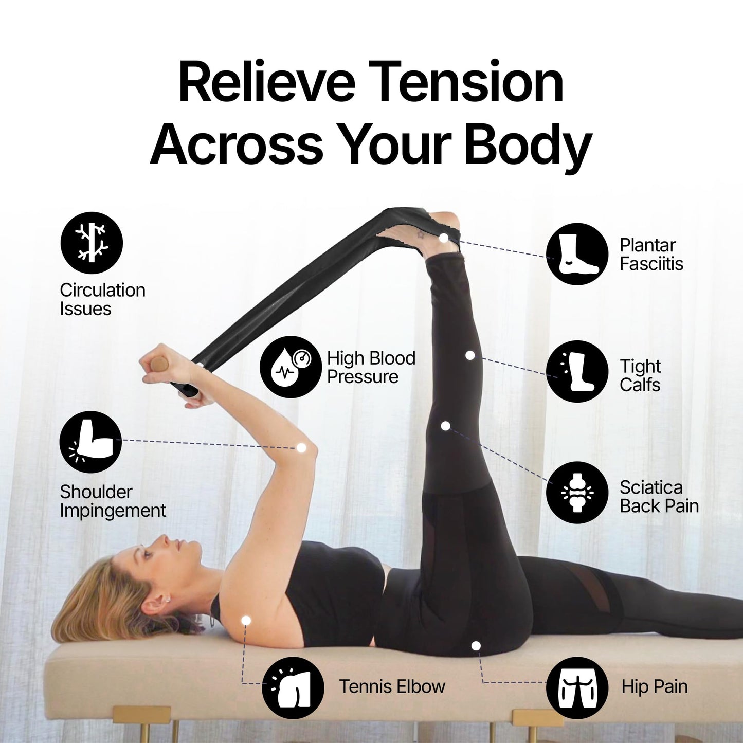 CastleFlexx Mobility and Full Body Strengthening Device | Non-Elastic Stretch Strap with Natural Premium Cork Handles for Stretching, Exercise, Physical Therapy, and Yoga