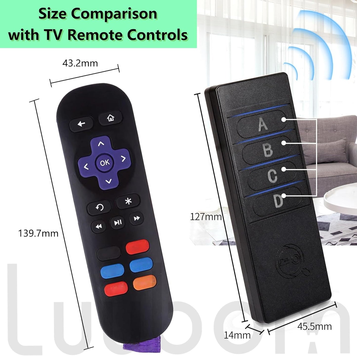 Luubom 1 4 80dB+ 164ft Key Finder Transmitter Receivers, Wireless Item Locator Range for Keys Remote Pet Collar