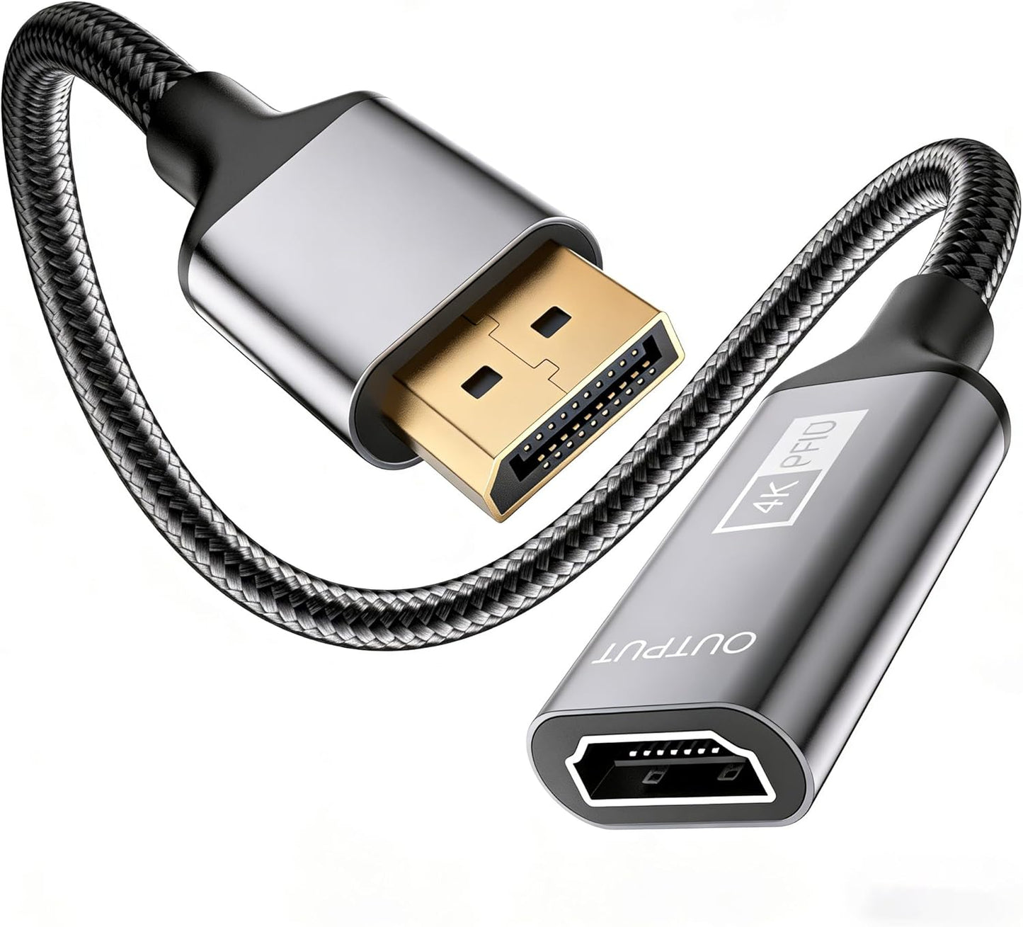 HAOISH 4K 1080P@120HZ HDMI to Displayport Adapter, Uni-Directional Display Port to HDMI for Projectors, Monitors, TVS
