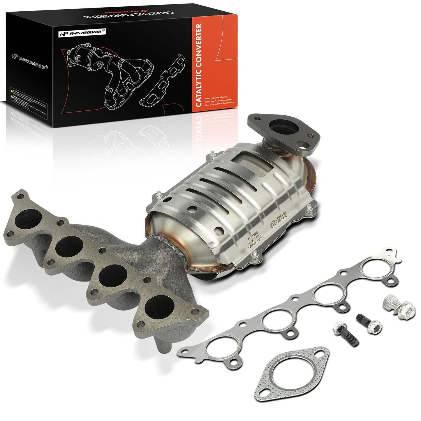 A-Premium Front Exhaust Manifold Catalytic Converter Kit Direct-Fit Compatible with Hyundai Accent & Kia Rio, Rio5, 2006-2011, 1.6L, EPA Compliant, Replace# 2851026190, 2851026390