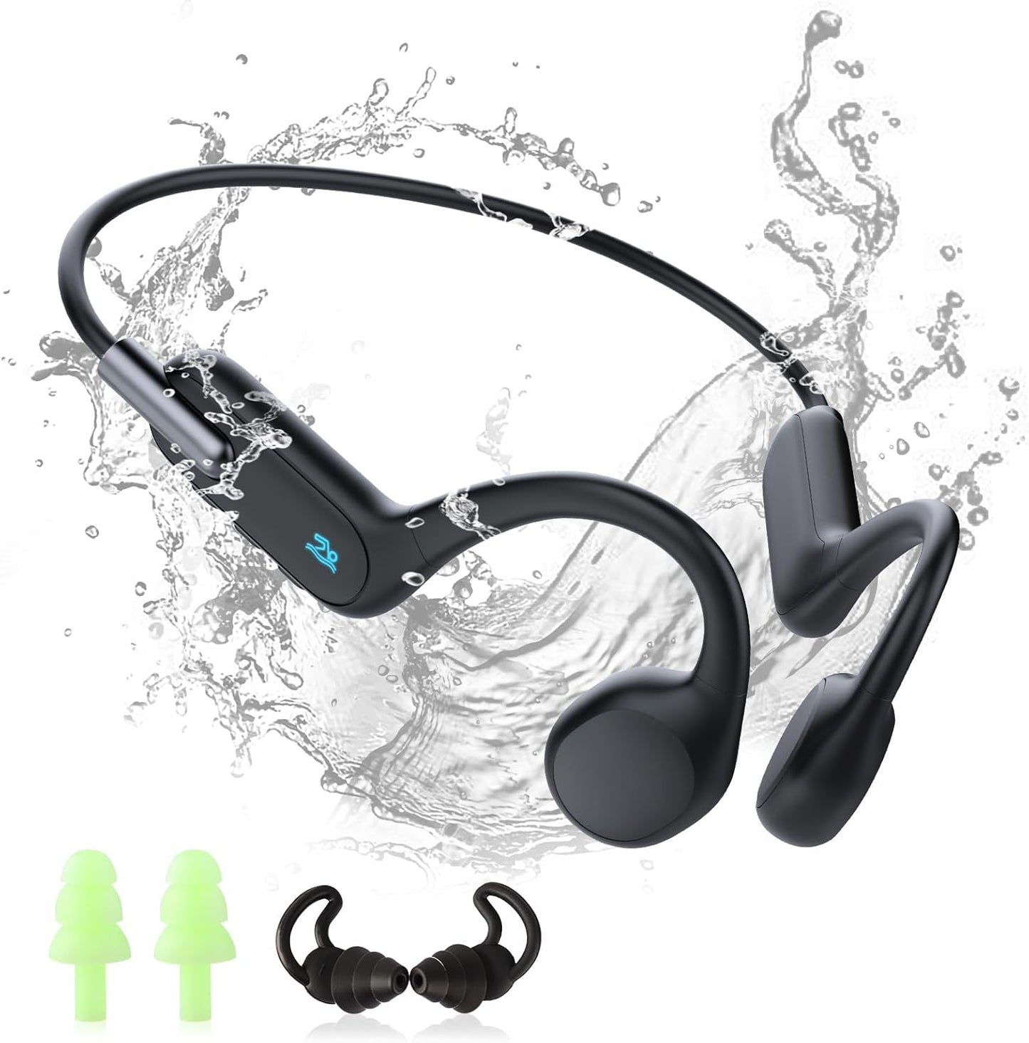 Swimming, IPX8 32GB MP3 5.3 Swimming HIFI WALKER Bone Conduction Headphones for Waterproof Open Ear Headphones