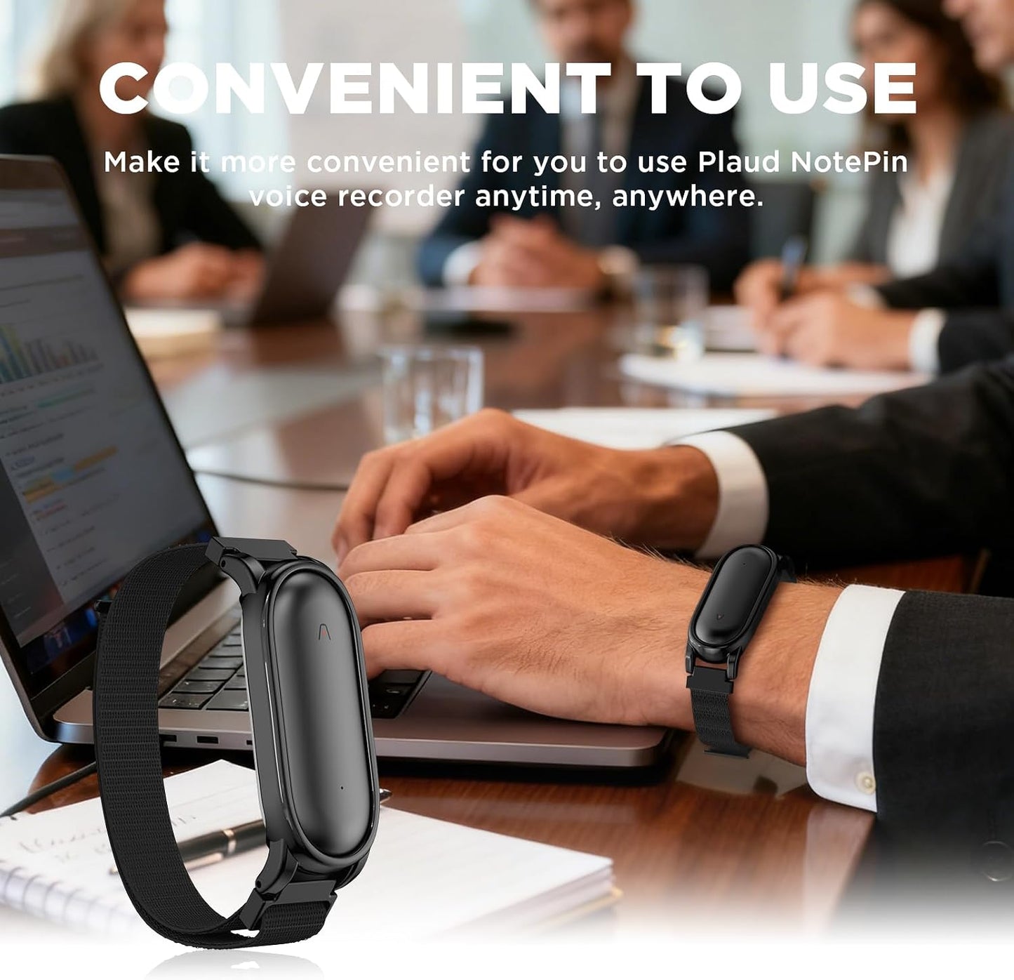 Wacanc (2025),Replacement Quick Release Nylon Wristband Compatible with Plaud NotePin Voice Recorder,PC Case with Soft