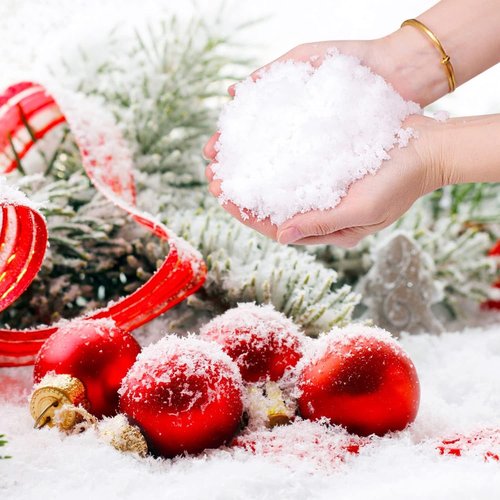 Hatisan 23 Ounces Artificial Snow Decoration - Instant Dry Fake Snow for Christmas Crafts & Displays