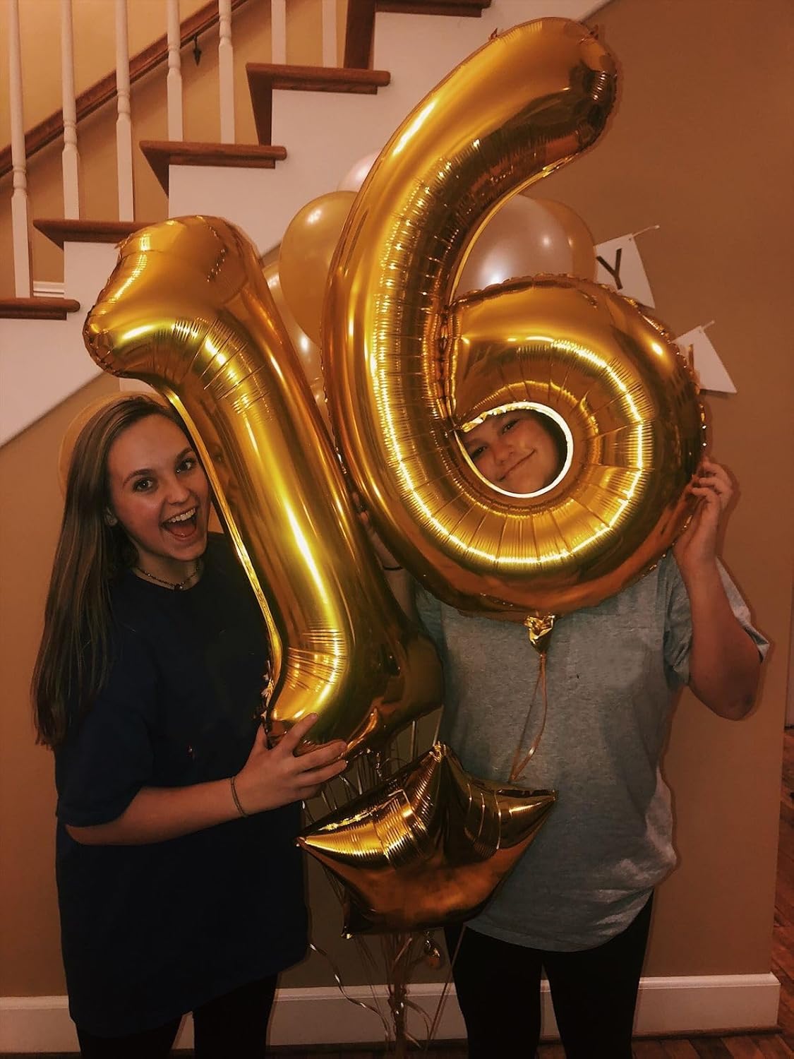 Skiennix 40 Inch Gold Number Balloon - Perfect for 16th Birthday & Wedding Celebrations | Large Foil Decoration