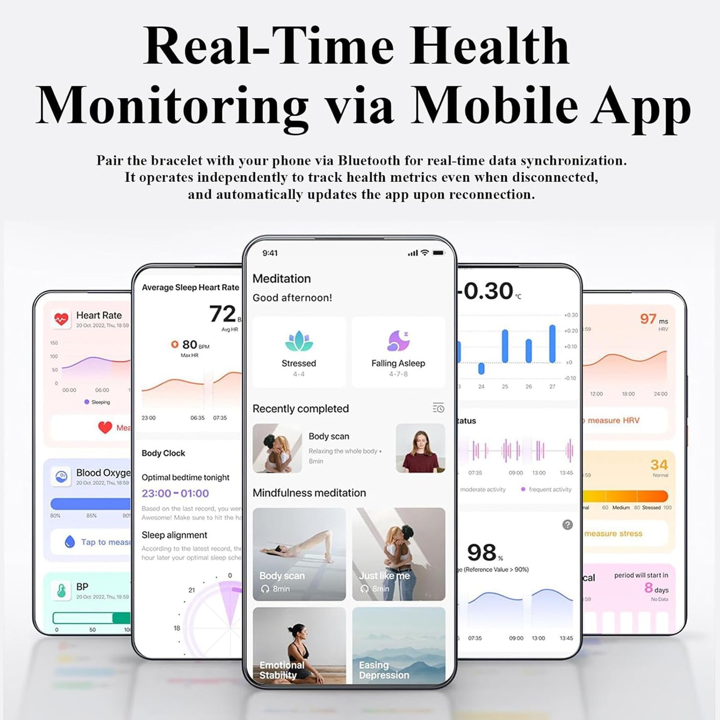 QYZHARYX Smart Bracelet,Health and Fitness Tracker,24/7 Heart Monitor & Sleep Tracker, Multi-Sport Tracker Wristband with Free APP (Black)