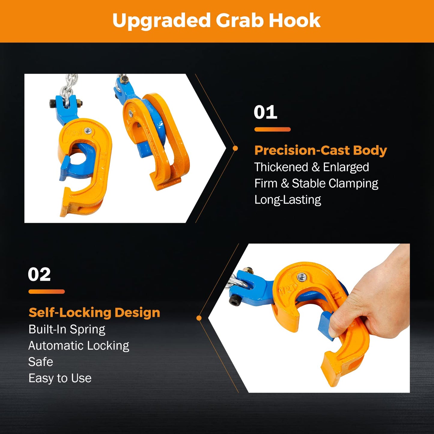 BEAMNOVA Upgraded Chain Drum Lifter, 2 Ton 4400 lbs for 30 & 55 Gallon Drums, 4 Hooks Double Chain Metal/Plastic Barrel Lifting Sling for Forklift, Hoist & Crane