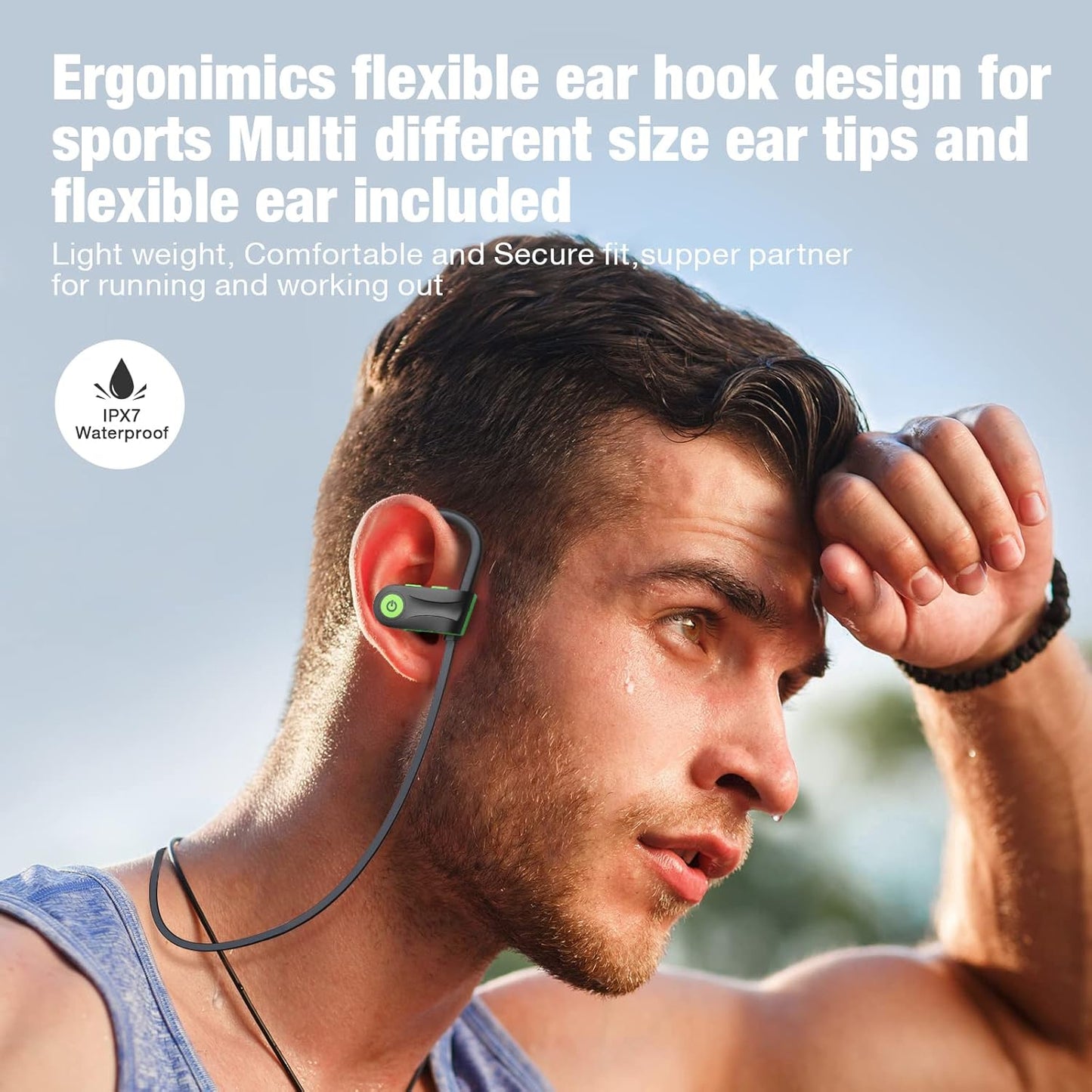 5.3 IPX7 16 Boean Wireless Headphones Workout Headphones Bluetooth with Rating Workout Running Headphone with Hours