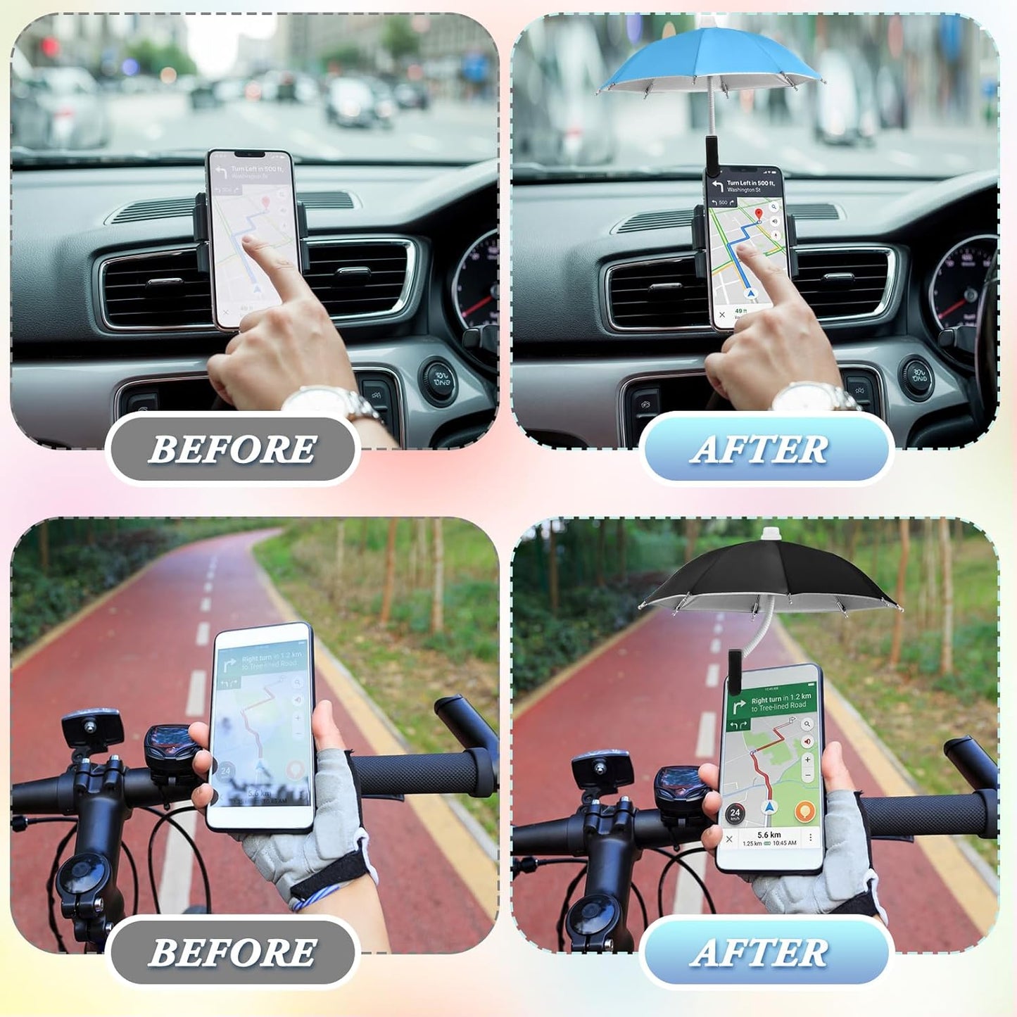 6 Sets Summer Flutesan Phone Umbrella for Sun Phone Umbrella Cell UV Protection Anti Glare Sun Shade Adjustable