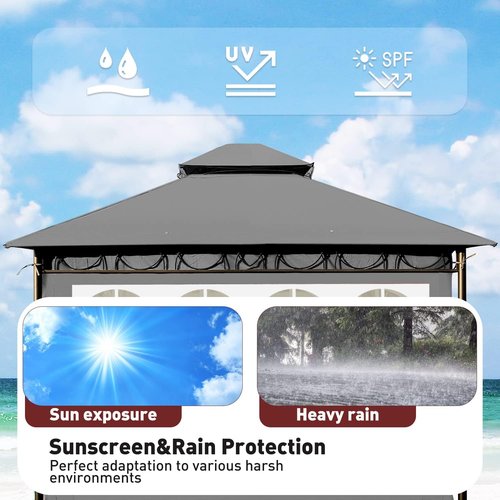 Gazebo | Gazebo Canopy with UV Protection for Outdoor Events - 10'x10', Grey