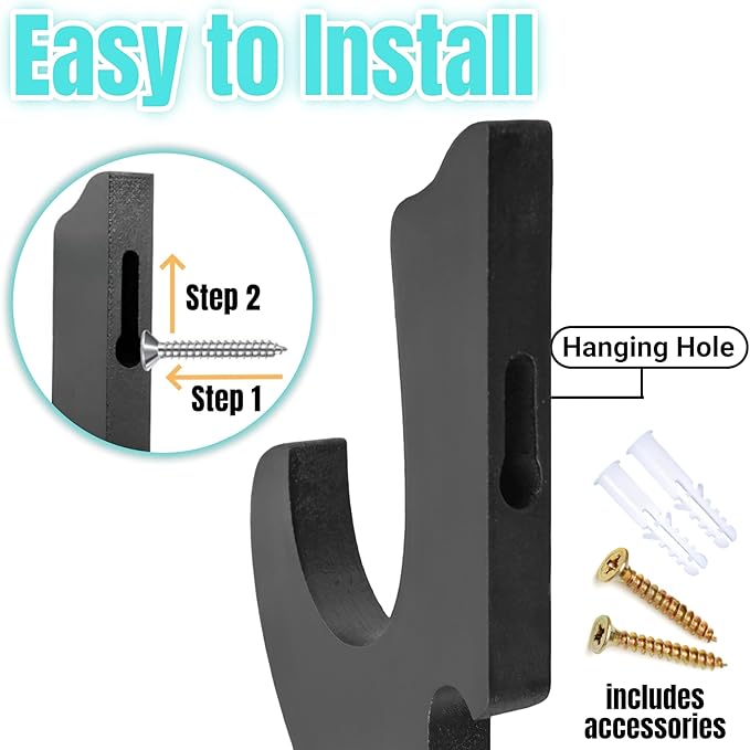 Eforlife 2/Set Sword Hook Wall Mount Samurai Sword Hanger Display Holder Adjustable for Katana Wakizashi Tanto Genji Sword Weapon Rack