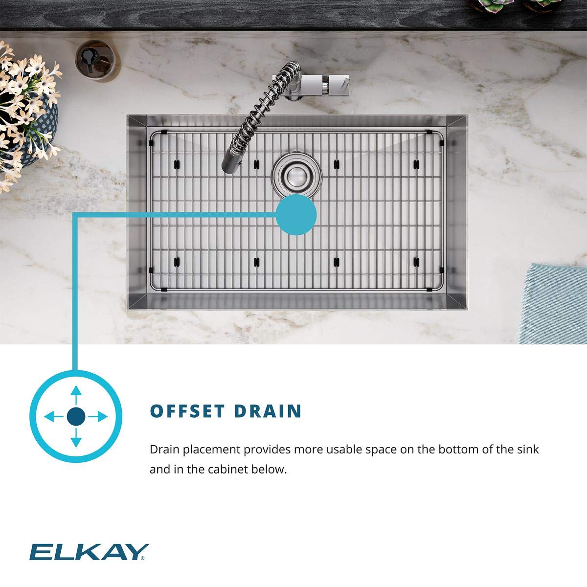 Elkay ECTSRAD33226TBG3 Crosstown 18 Gauge Stainless Steel 33" x 22" x 6" 3-Hole Equal Double Bowl Dual Mount ADA Sink Kit
