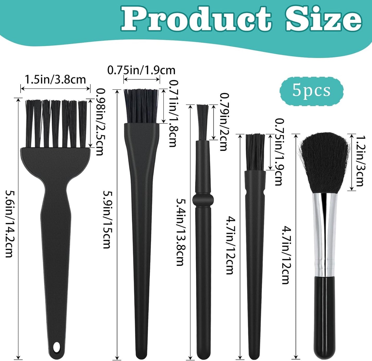 CUTEABC Set-5 Anti Static Brush Piece Keyboard Cleaning Brush and ESD Safe Electronic Dust Cleaning Brushes Kit