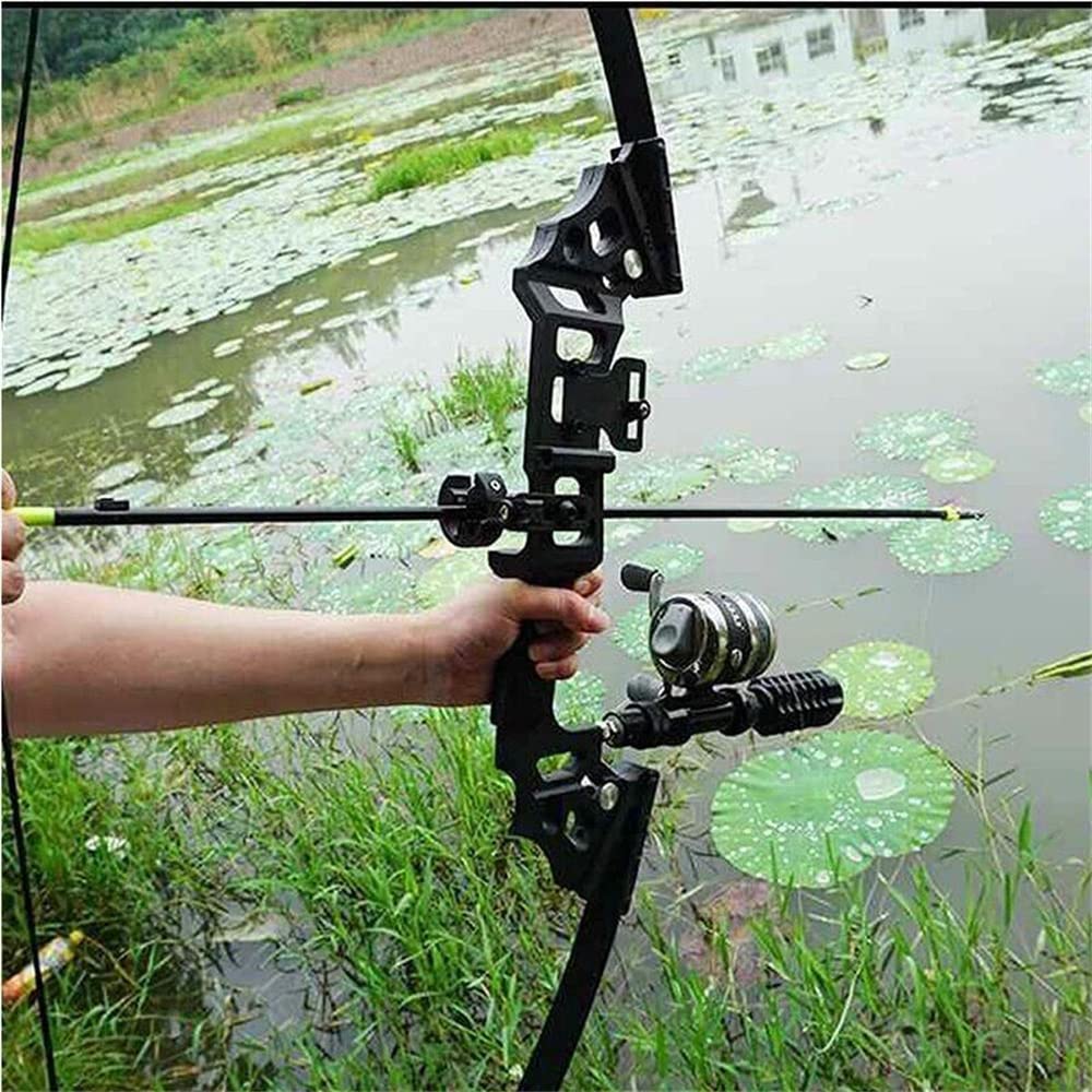 50" Recurve Bowfishing Kit 40lbs Bowfishing Bow with Reel Kits Archery Straight Bow Right Handed for Outdoor Hunting Fishing (Silver)