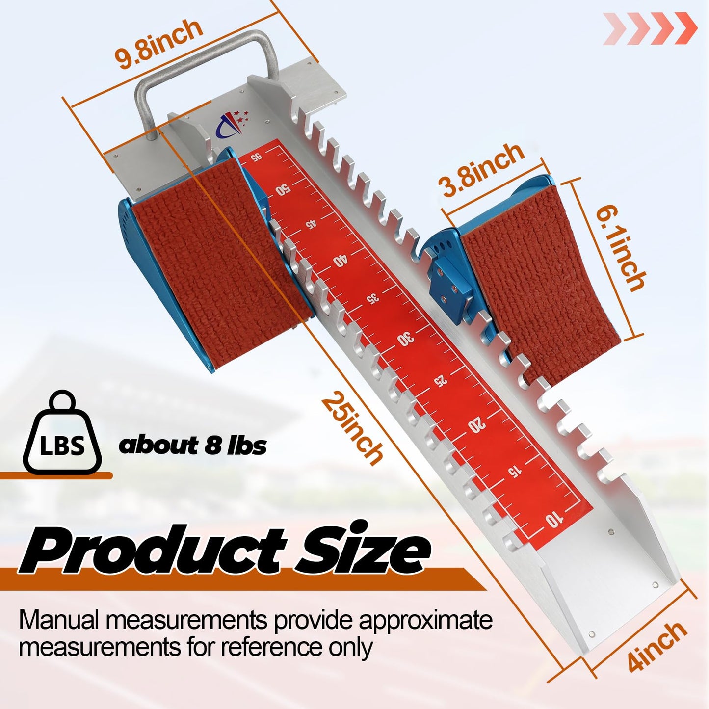 Vaolvpant 25in Starting Blocks with Premium Aircraft-Grade Aluminum 6 Angle Adjustable and Detachable Pedals Ideal for Running Enthusiasts Professional Track and Field Competitions