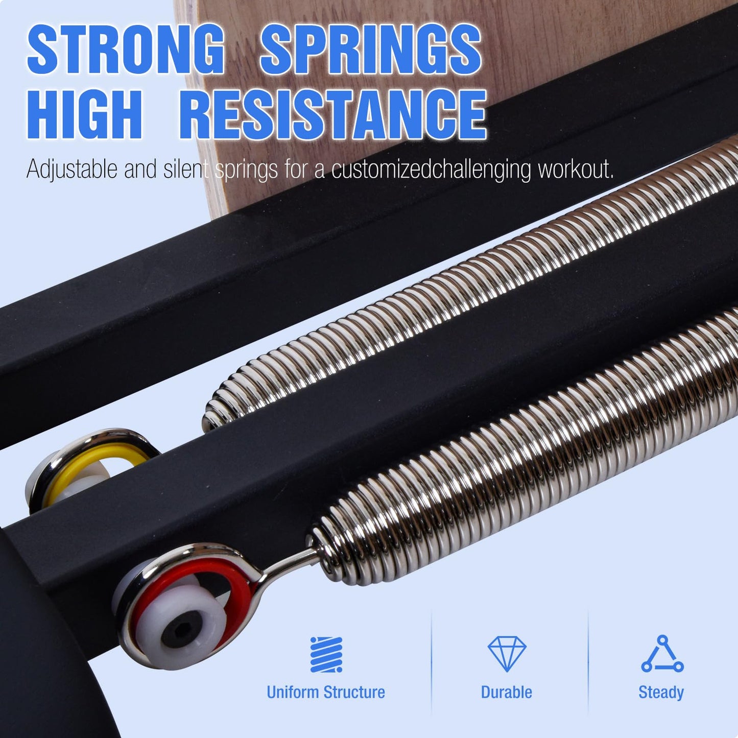 Pilates Chair Wunda Chair Pilates Combo Chair Reformer Machine with Adjustable Resistance Springs Split Pedal Handles Home Gym Equipment for Yoga Core Training Rehabilitation Includes Non-Slip Socks